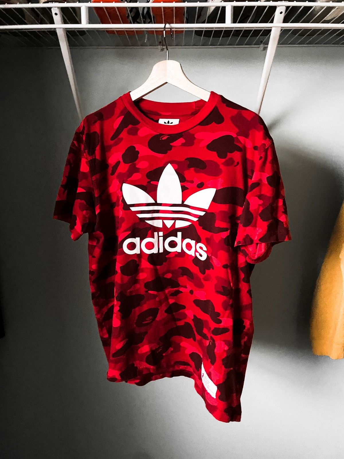 Bape x Adidas good red camo shirt