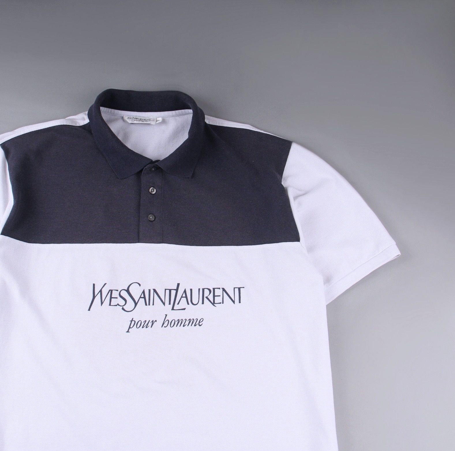 Vintage YSL Vintage Yves Saint Laurent Polo Big Logo XXL Size US XXL / EU 58 / 5 - 2 Thumbnail