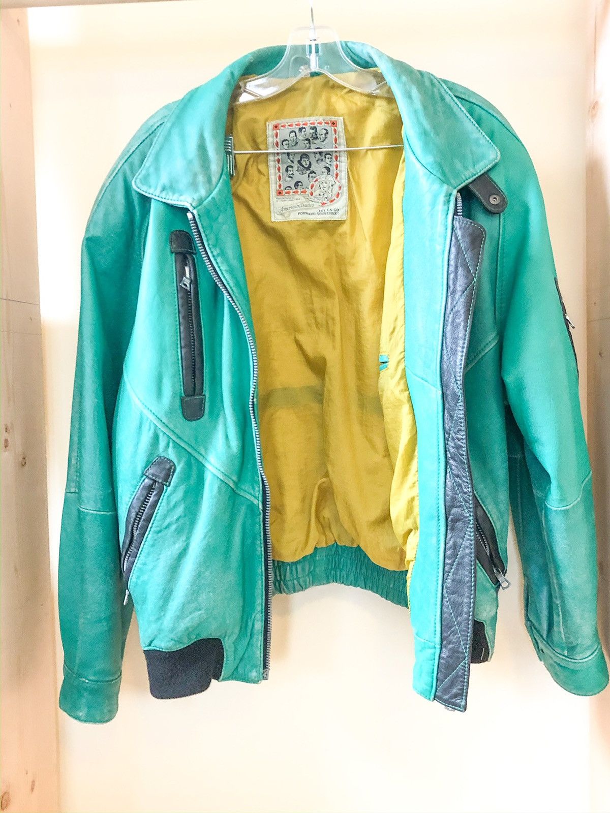 Vintage Green Leather Jacket Size US L / EU 52-54 / 3 - 1 Thumbnail