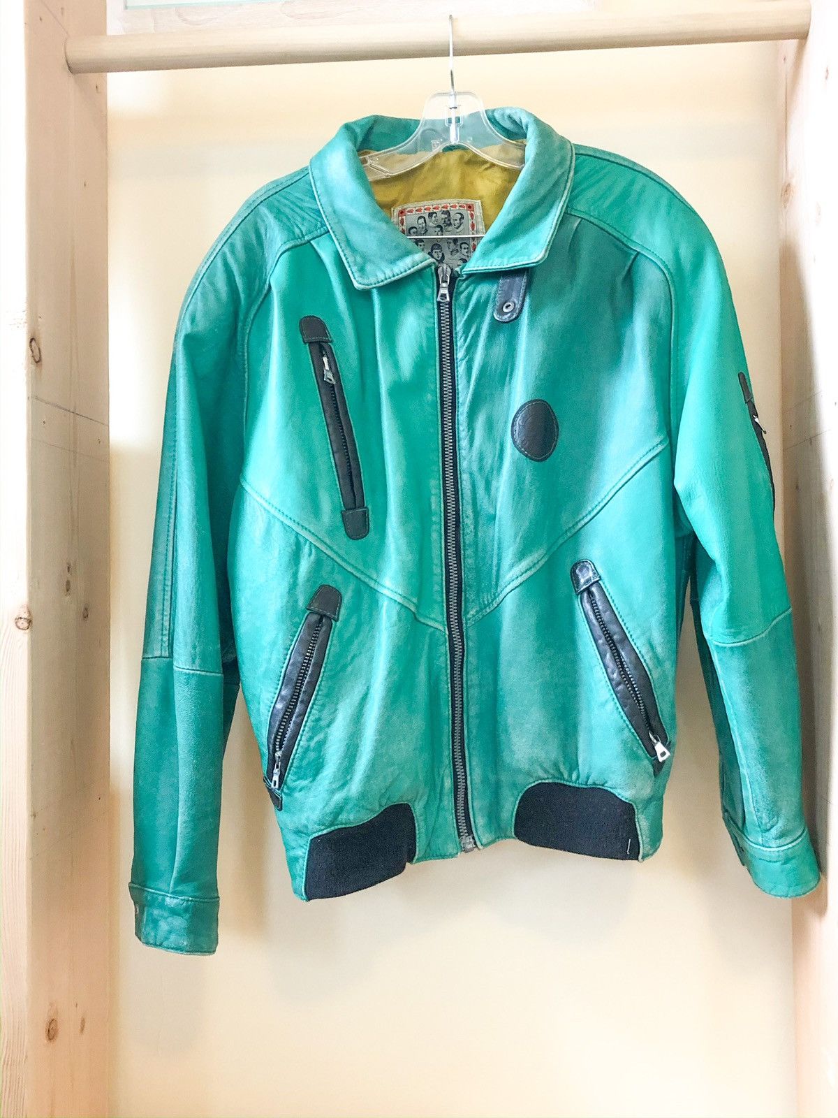 Vintage Green Leather Jacket Size US L / EU 52-54 / 3 - 2 Thumbnail