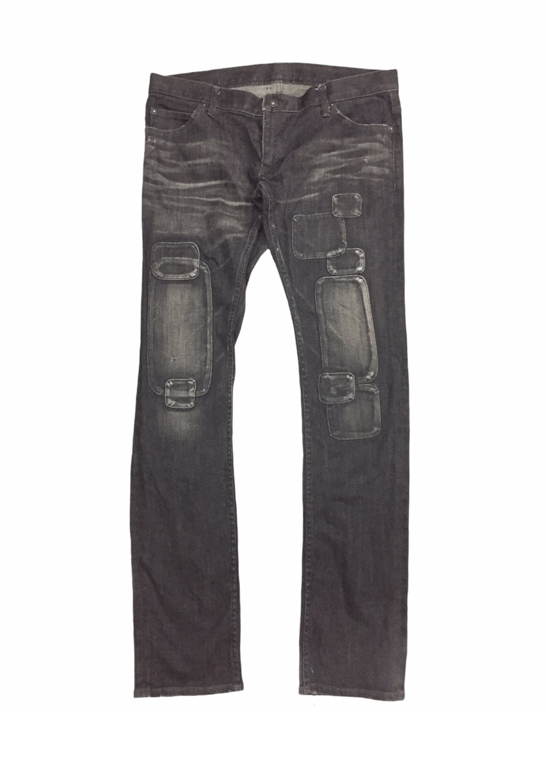 image of If Six Was Nine x Le Grande Bleu L G B Magine Japan Patchwork Distressed Denim Riri Zipper in Black