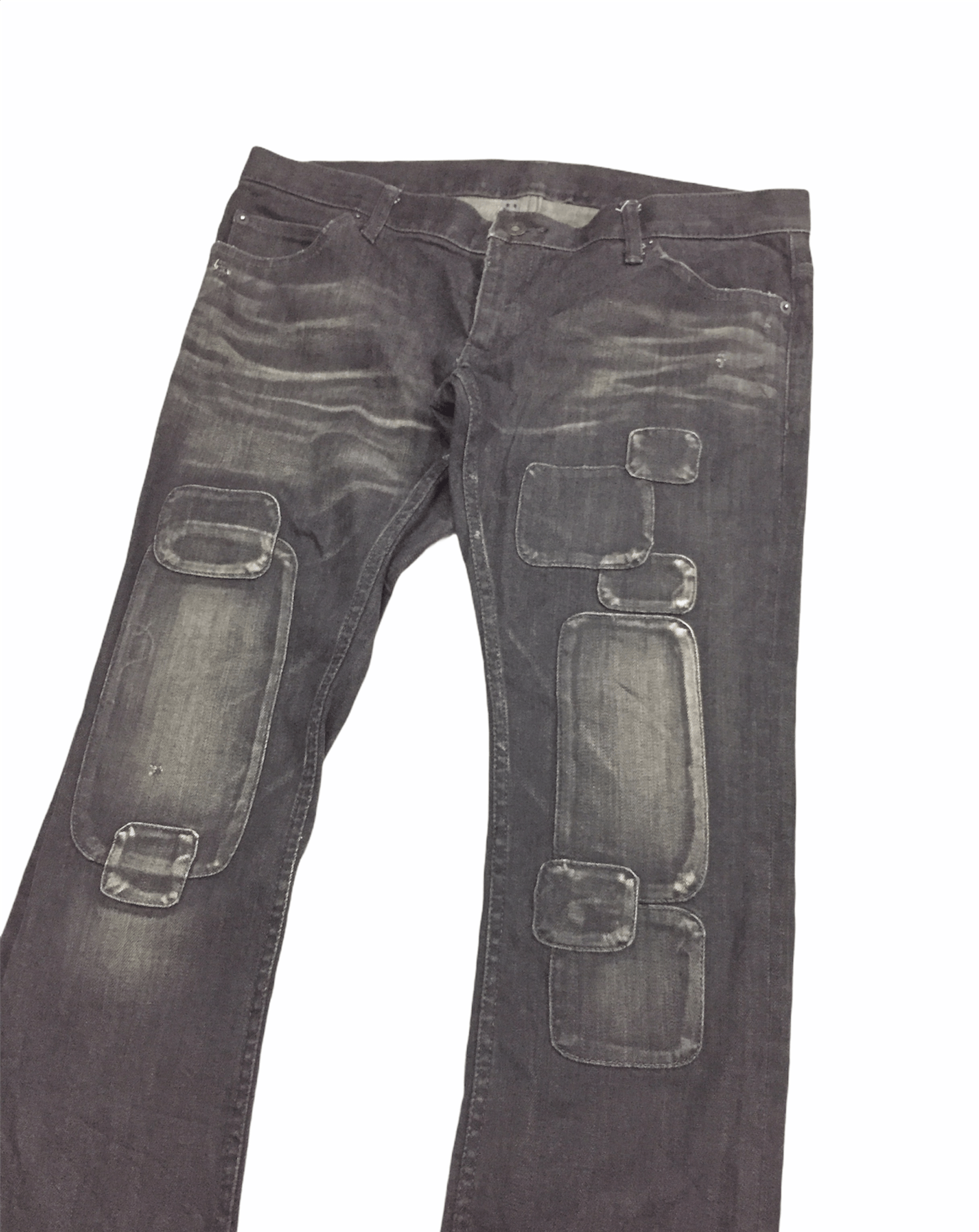 5351 POUR LES HOMMES Magine Japan Patchwork distressed denim RIRI zipper Size US 34 / EU 50 - 2 Thumbnail