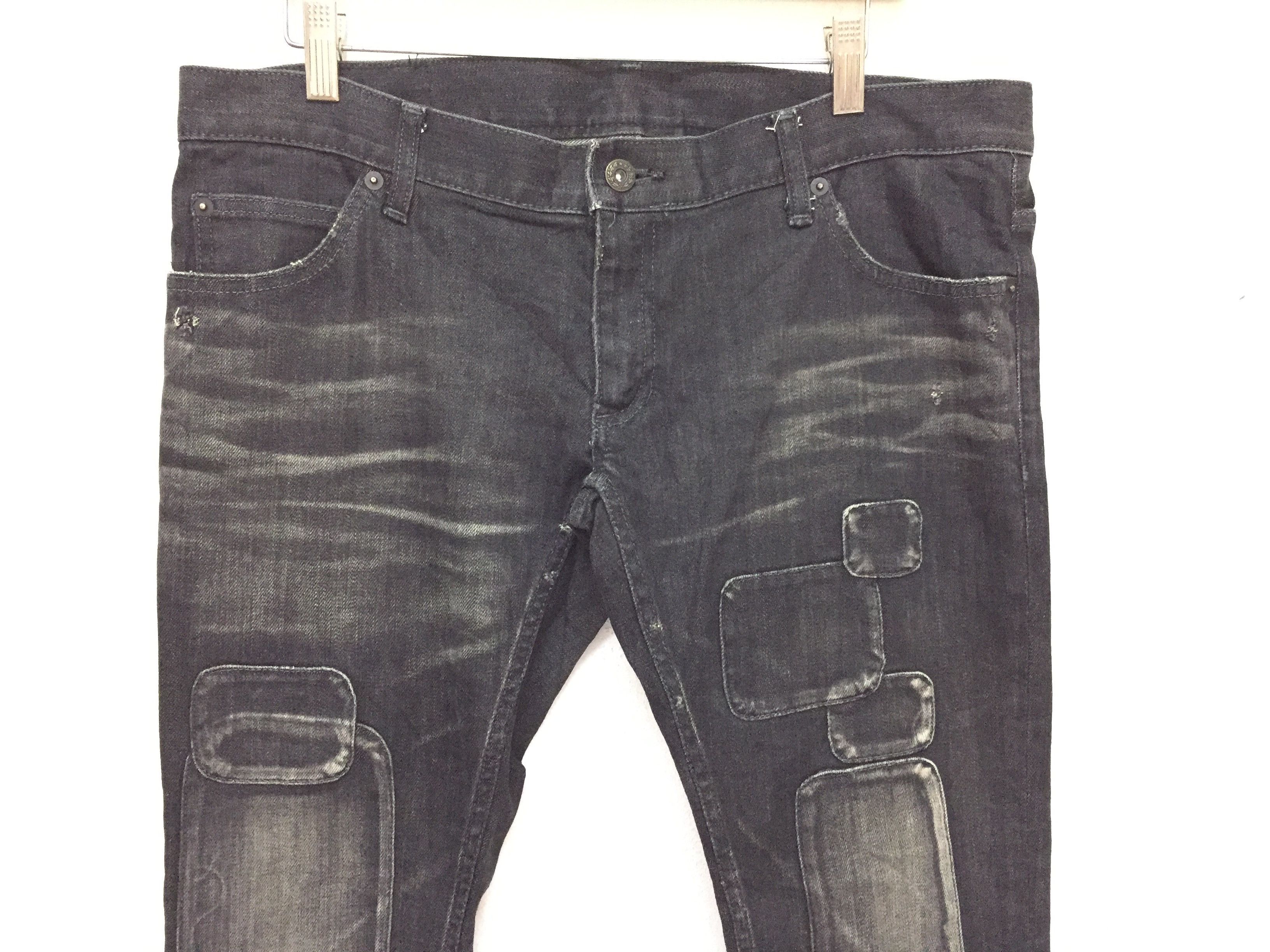 5351 POUR LES HOMMES Magine Japan Patchwork distressed denim RIRI zipper Size US 34 / EU 50 - 3 Thumbnail