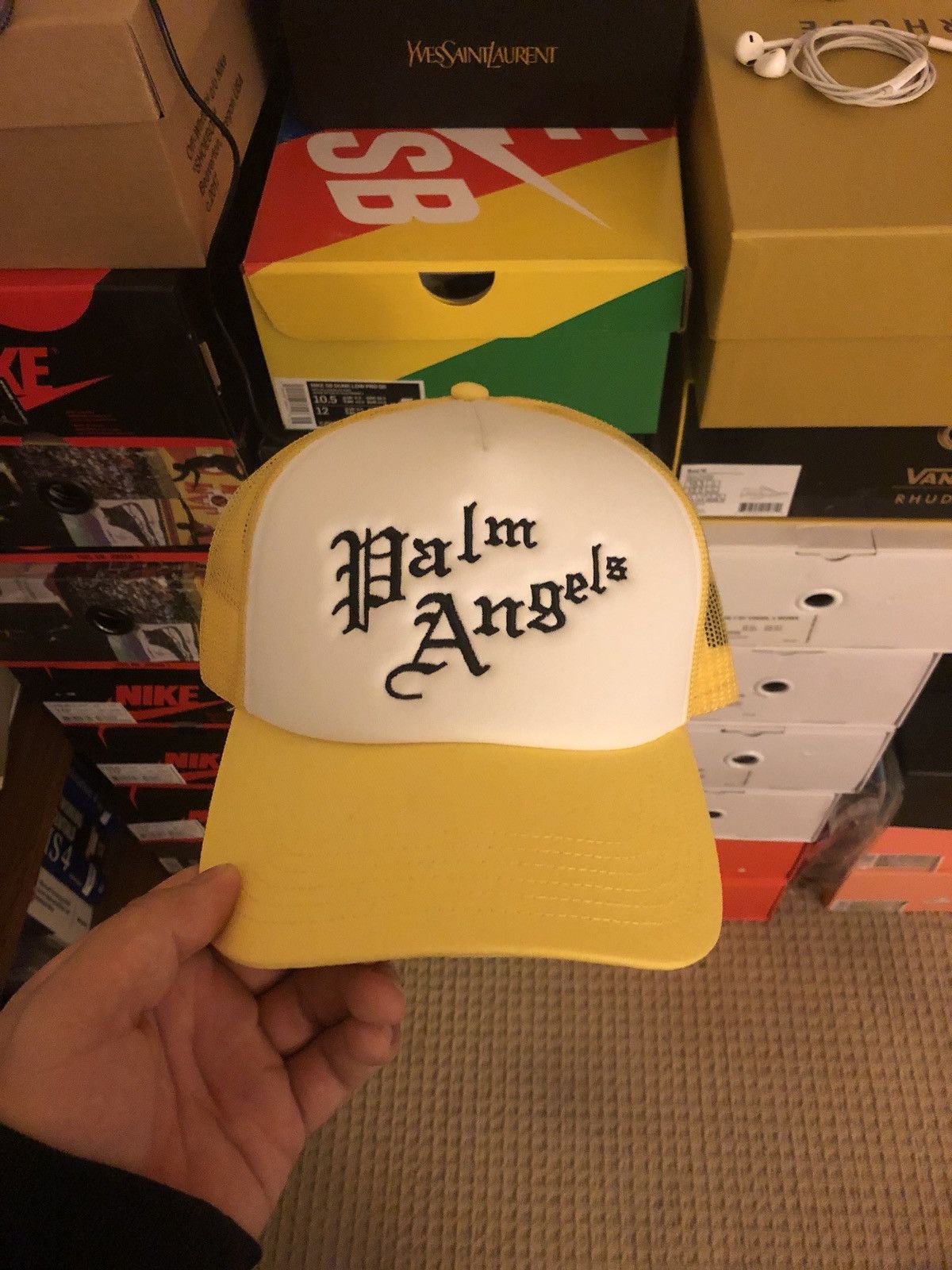 Palm Angels Palm Angels Yellow Gothic Logo Cap Size ONE SIZE - 1 Thumbnail