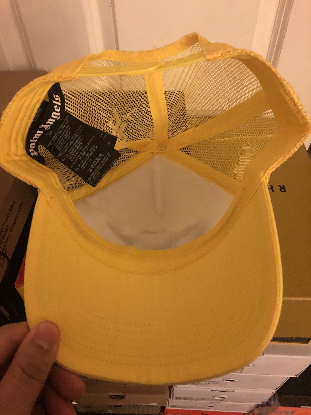 Palm Angels Palm Angels Yellow Gothic Logo Cap Size ONE SIZE - 2 Thumbnail