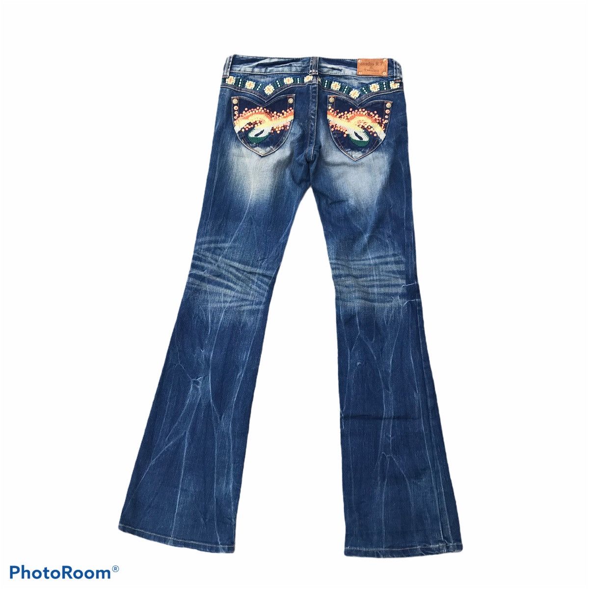 Japanese Brand Japanese Brand Studio R.P Denim Flare Jeans Embellished Size 30" / US 8 / IT 44 - 1 Thumbnail