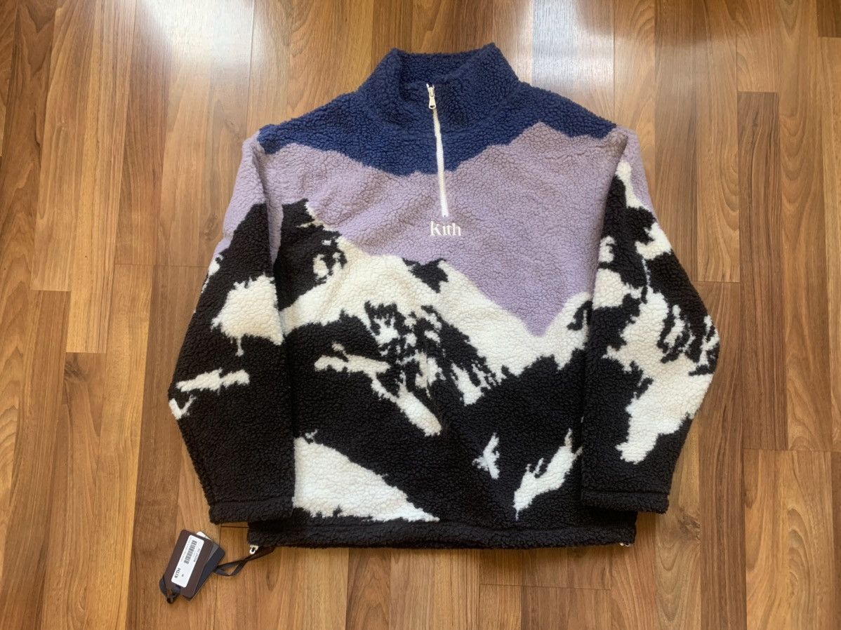 Kith Kith Claremont Sherpa Fleece Quarter Zip Blue/Multi | Grailed