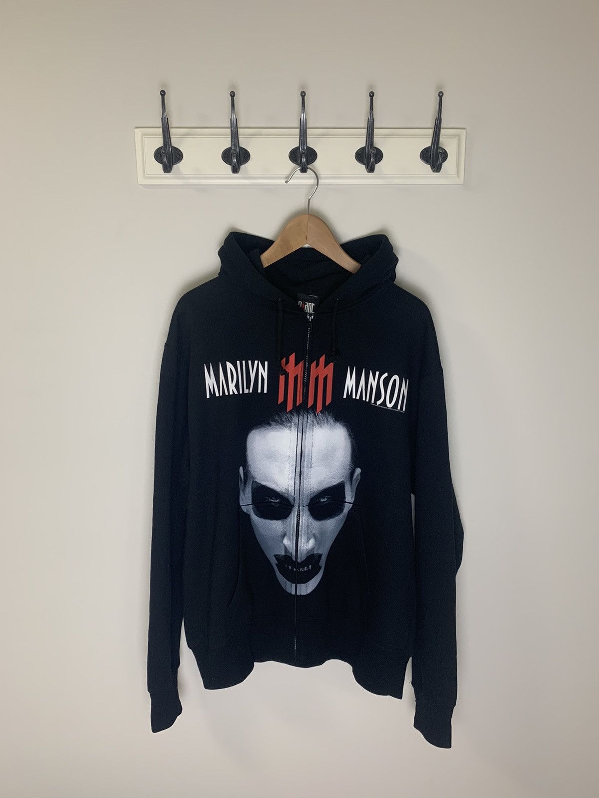 Giant Marilyn Manson Vintage 2003 DeadStock Heavyweight Marilyn Manson Zip Up Hoodie Grailed