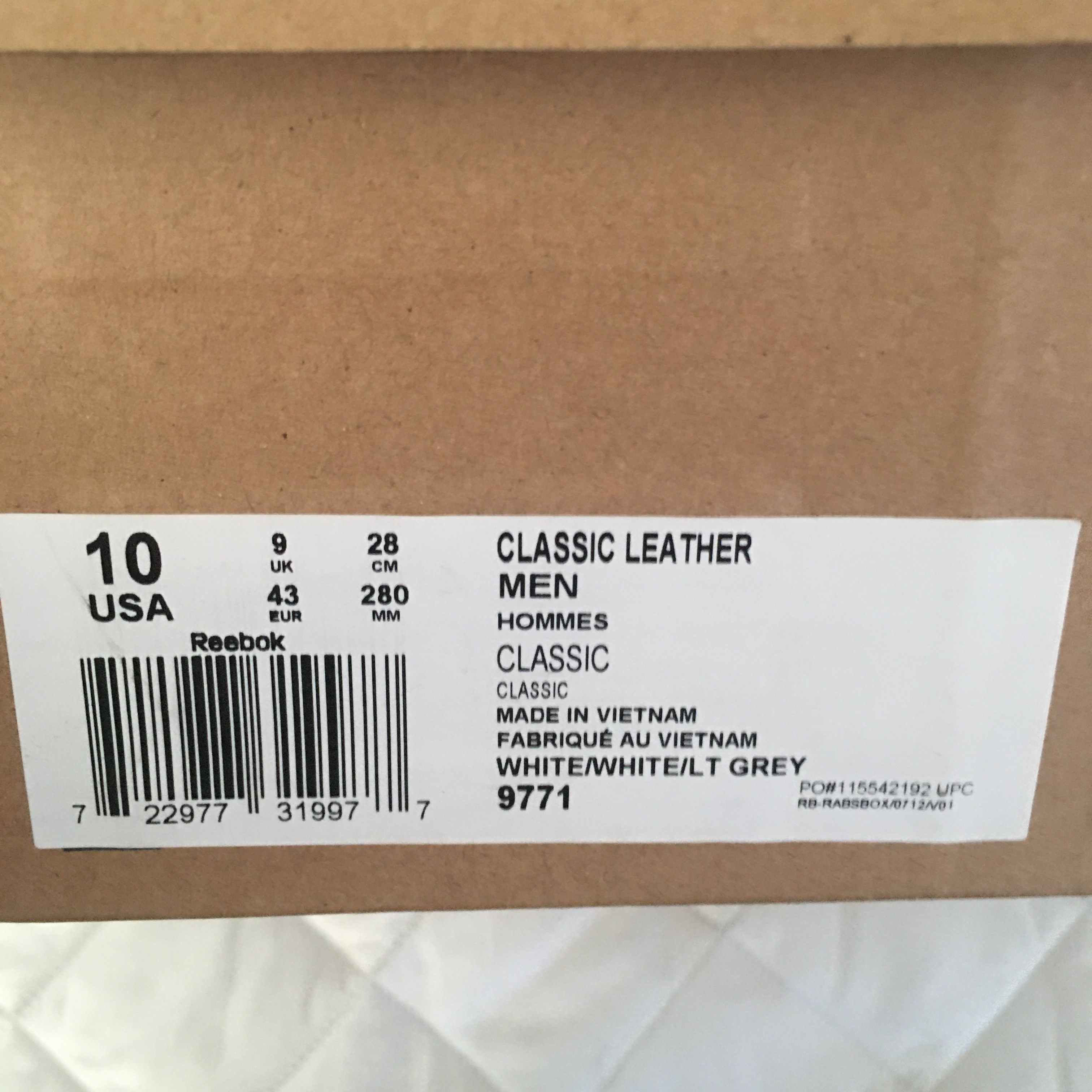 Reebok Classic Leather All White Size US 10 / EU 43 - 7 Thumbnail
