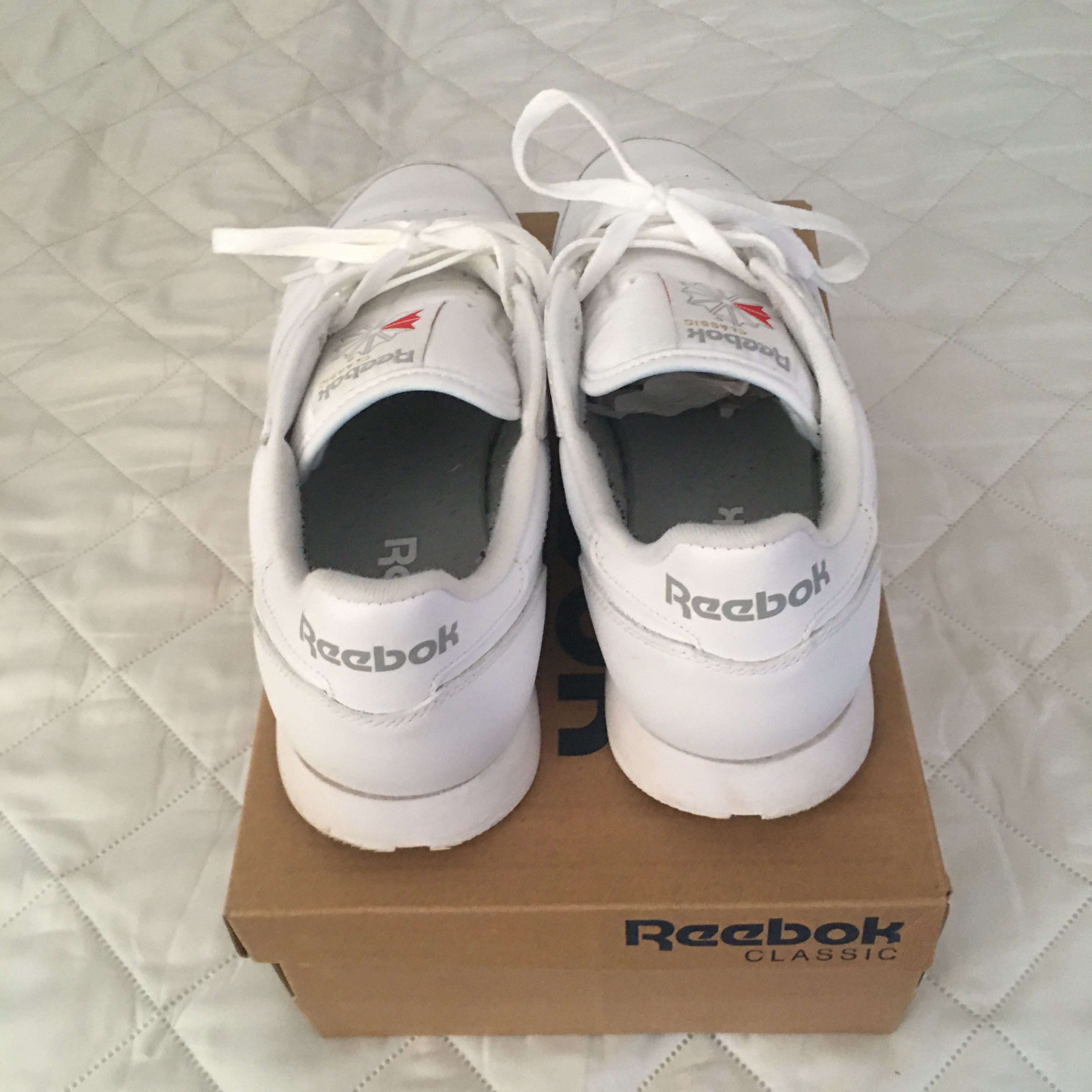 Reebok Classic Leather All White Size US 10 / EU 43 - 4 Thumbnail
