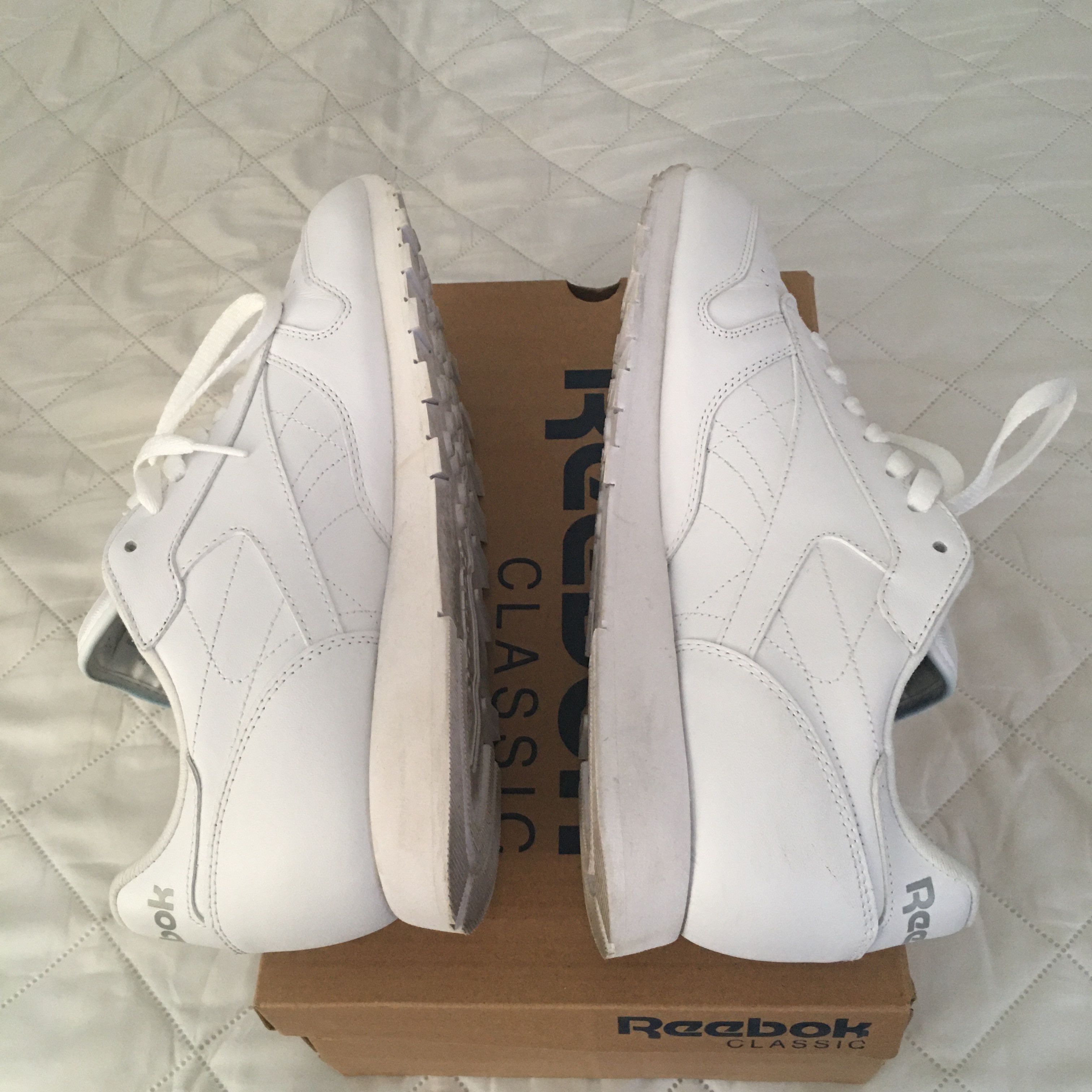 Reebok Classic Leather All White Size US 10 / EU 43 - 5 Thumbnail