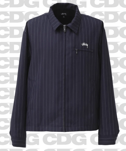 CDG × Stussy Stussy CDG Pin Striped Bing Jacket | Grailed