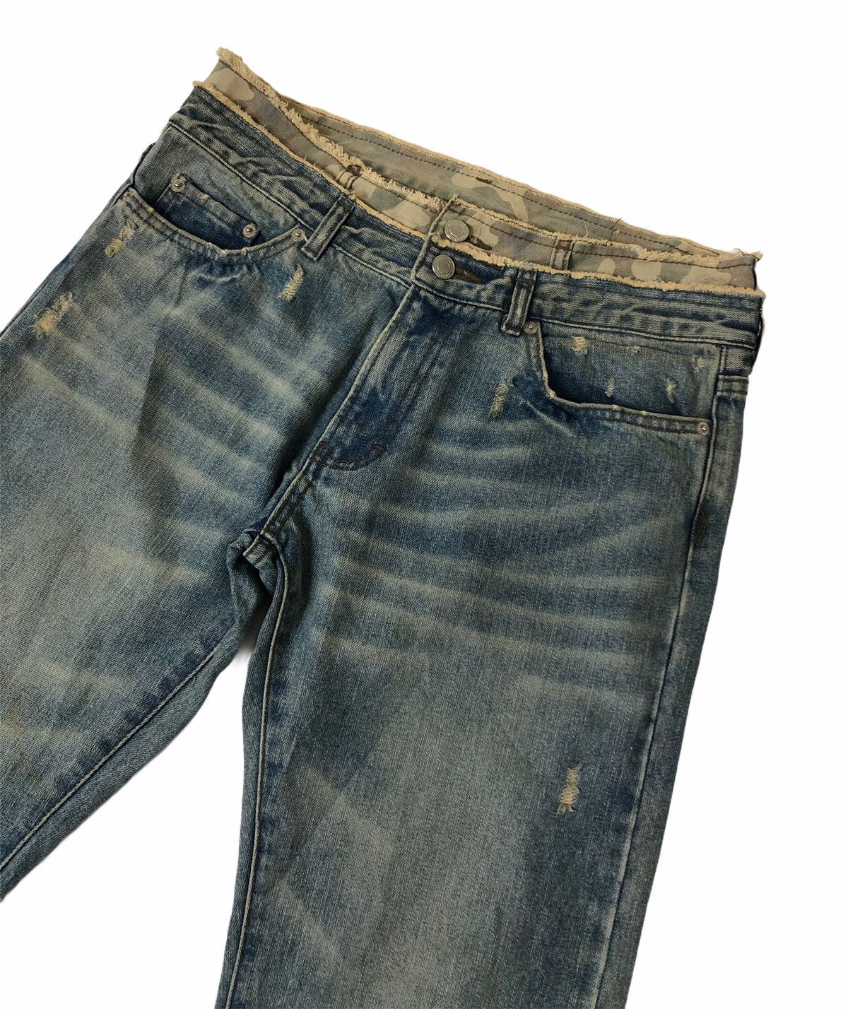 Japanese Brand Japanese Brand Unbrand Distressed Denim Hyrid Camo Jeans Size US 32 / EU 48 - 5 Thumbnail
