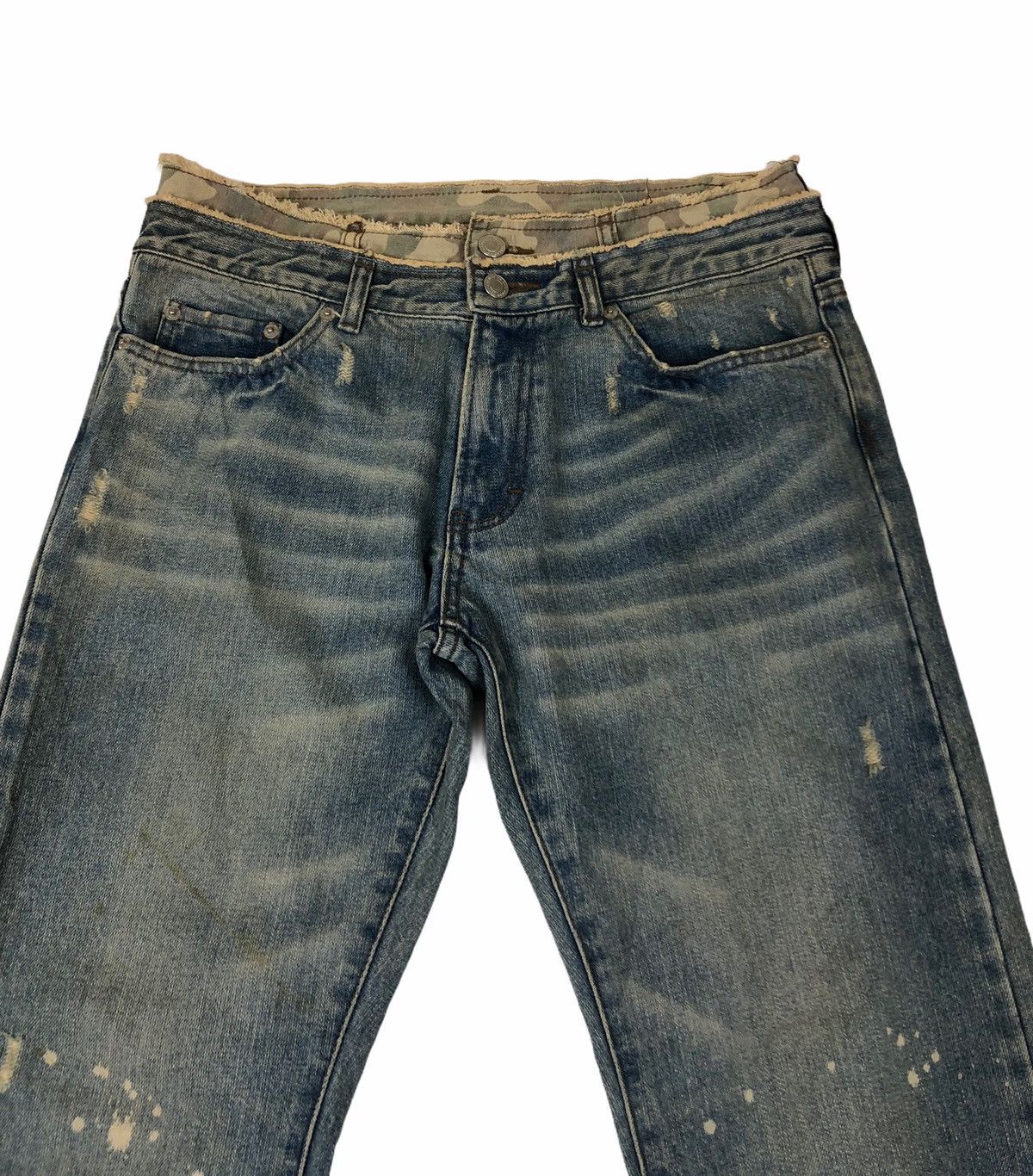 Japanese Brand Japanese Brand Unbrand Distressed Denim Hyrid Camo Jeans Size US 32 / EU 48 - 3 Thumbnail