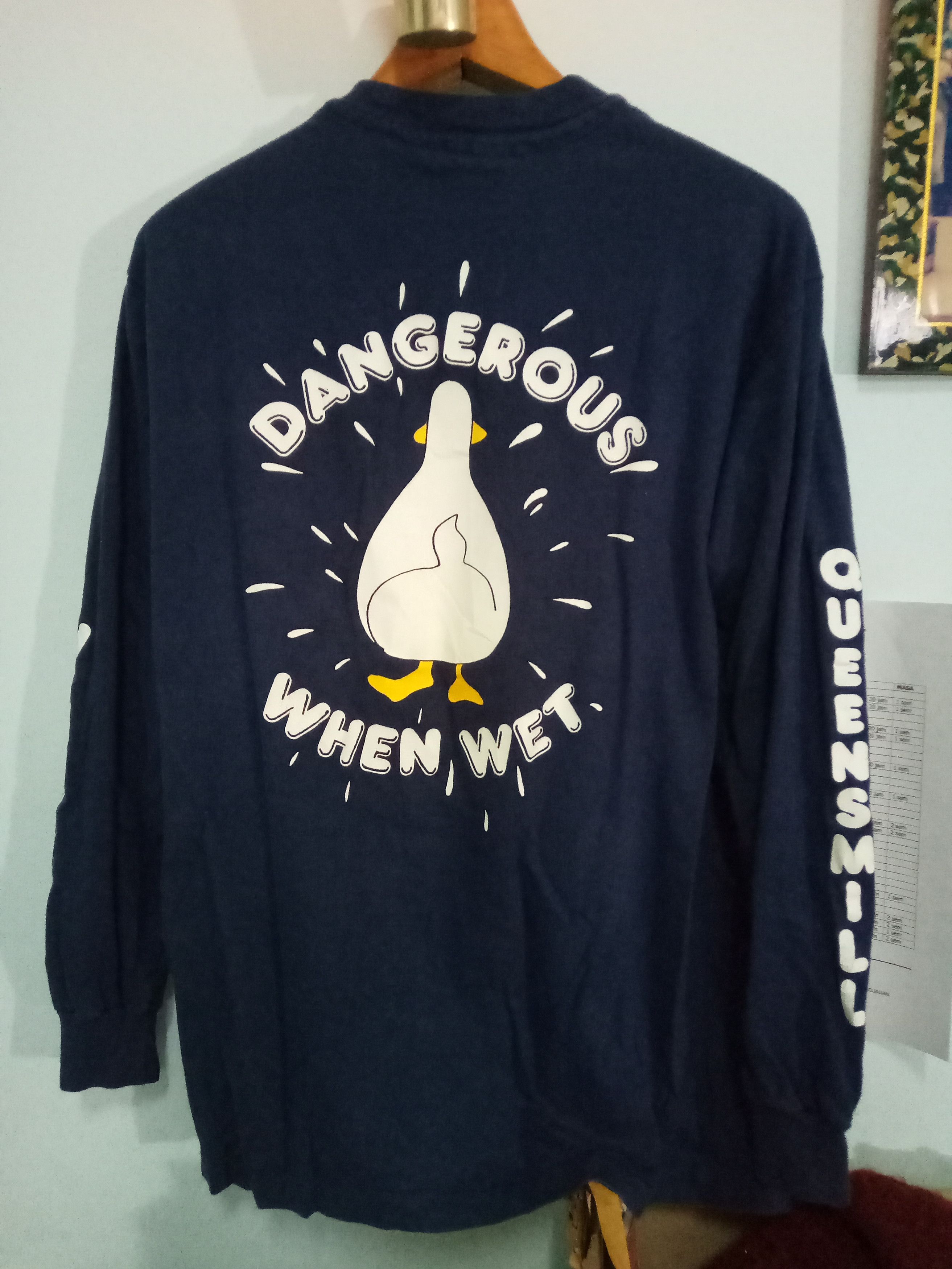Vintage 80s Dangerous Ducks when wet Long sleeve animal fash Size US L / EU 52-54 / 3 - 3 Thumbnail