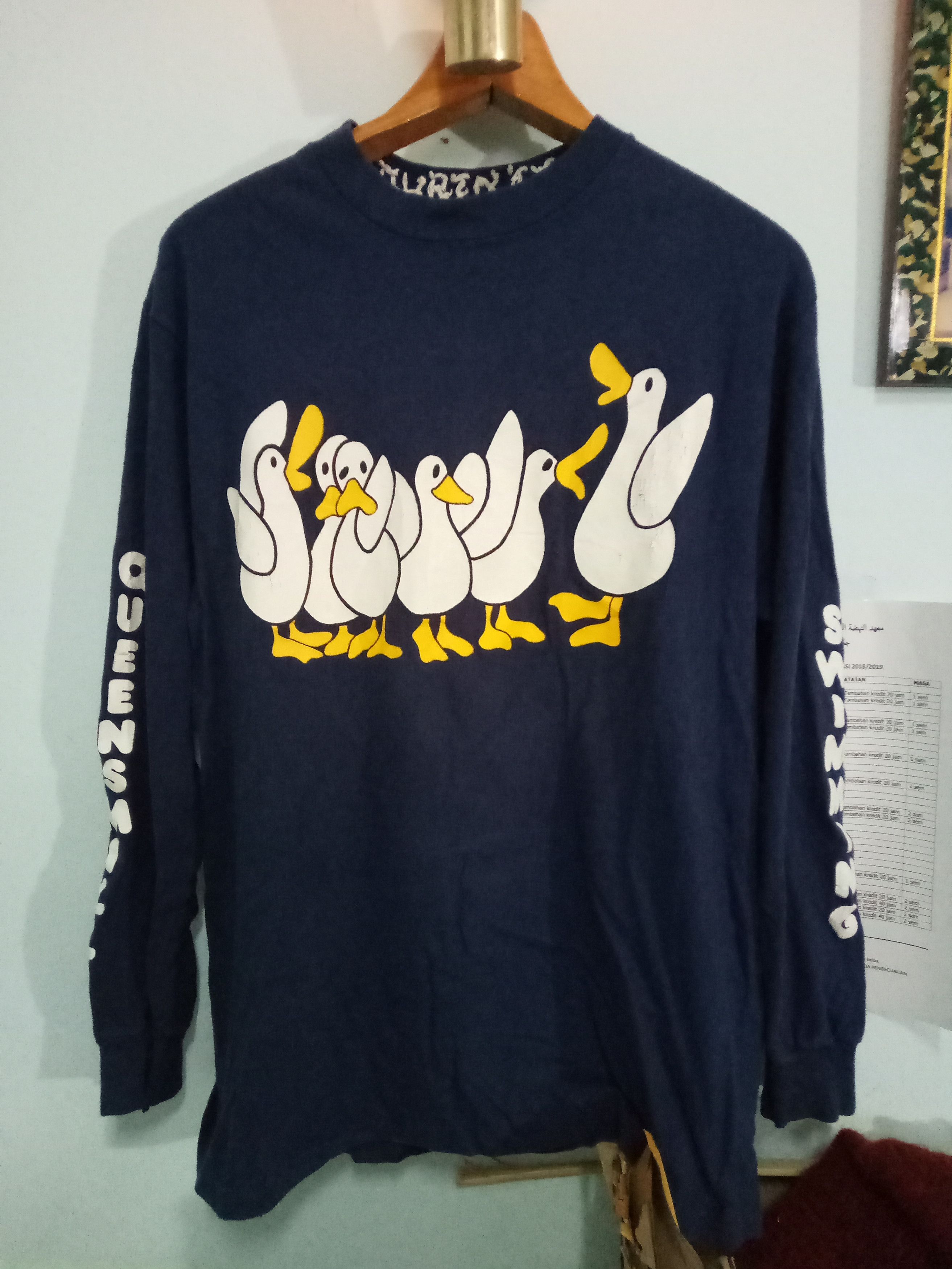Vintage 80s Dangerous Ducks when wet Long sleeve animal fash Size US L / EU 52-54 / 3 - 1 Thumbnail