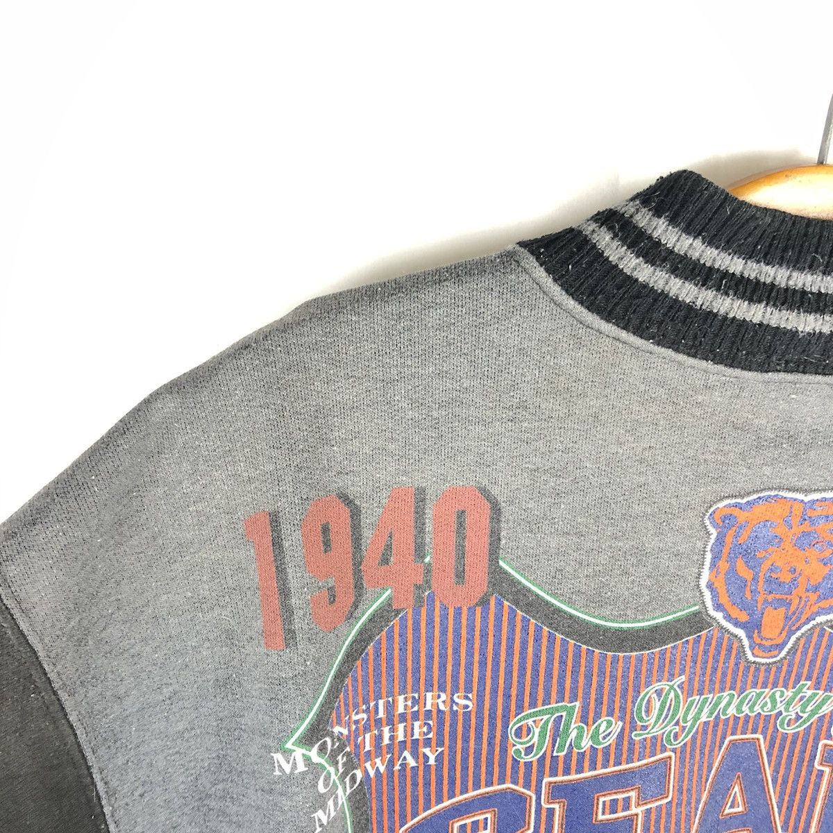 NFL Vintage Chicago Bears Trashed Varsity Jacket Size US L / EU 52-54 / 3 - 6 Thumbnail