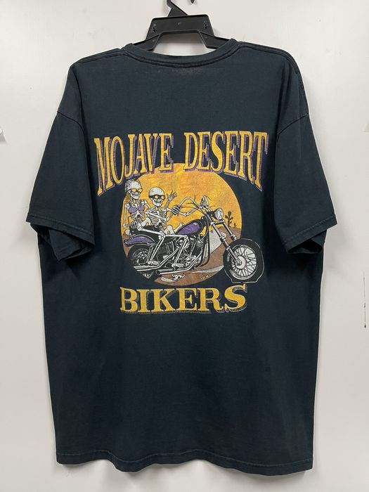 Vintage Vintage 90s Skull X West Mojave Desert Bikers Shirt Faded