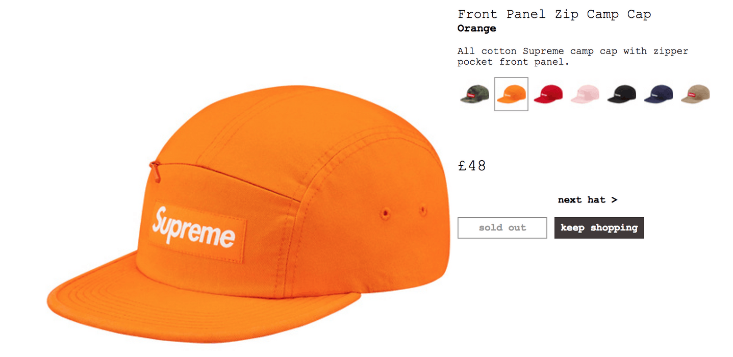 Supreme Front Panel Zip Camp Cap - Orange | Grailed