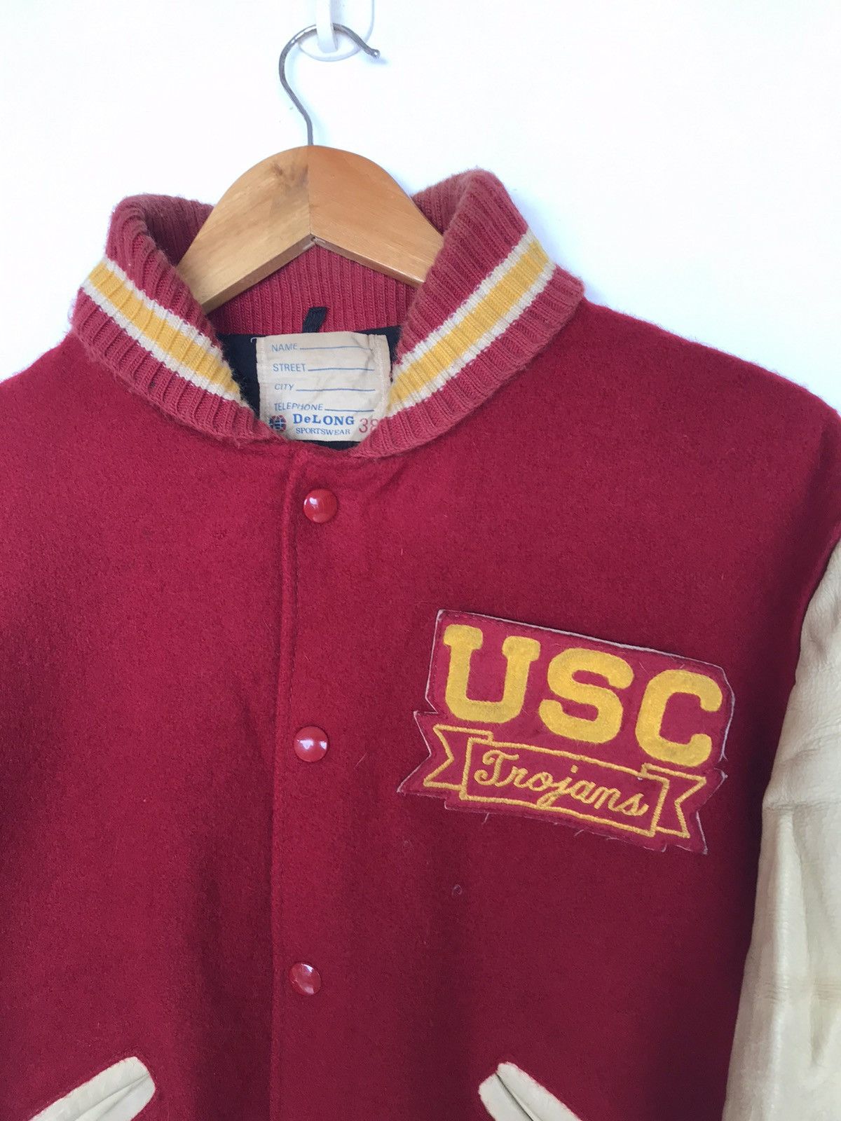 Vintage USC Trojans Wool 2024 Leather Letterman Jacket