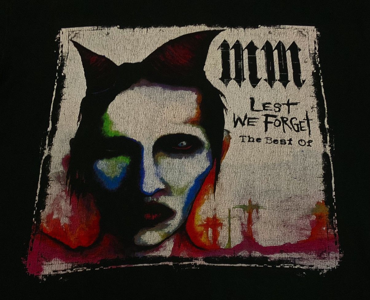 Vintage Rare Design Vintage Singer Marilyn Manson T-shirt 2000s Size US L / EU 52-54 / 3 - 3 Thumbnail