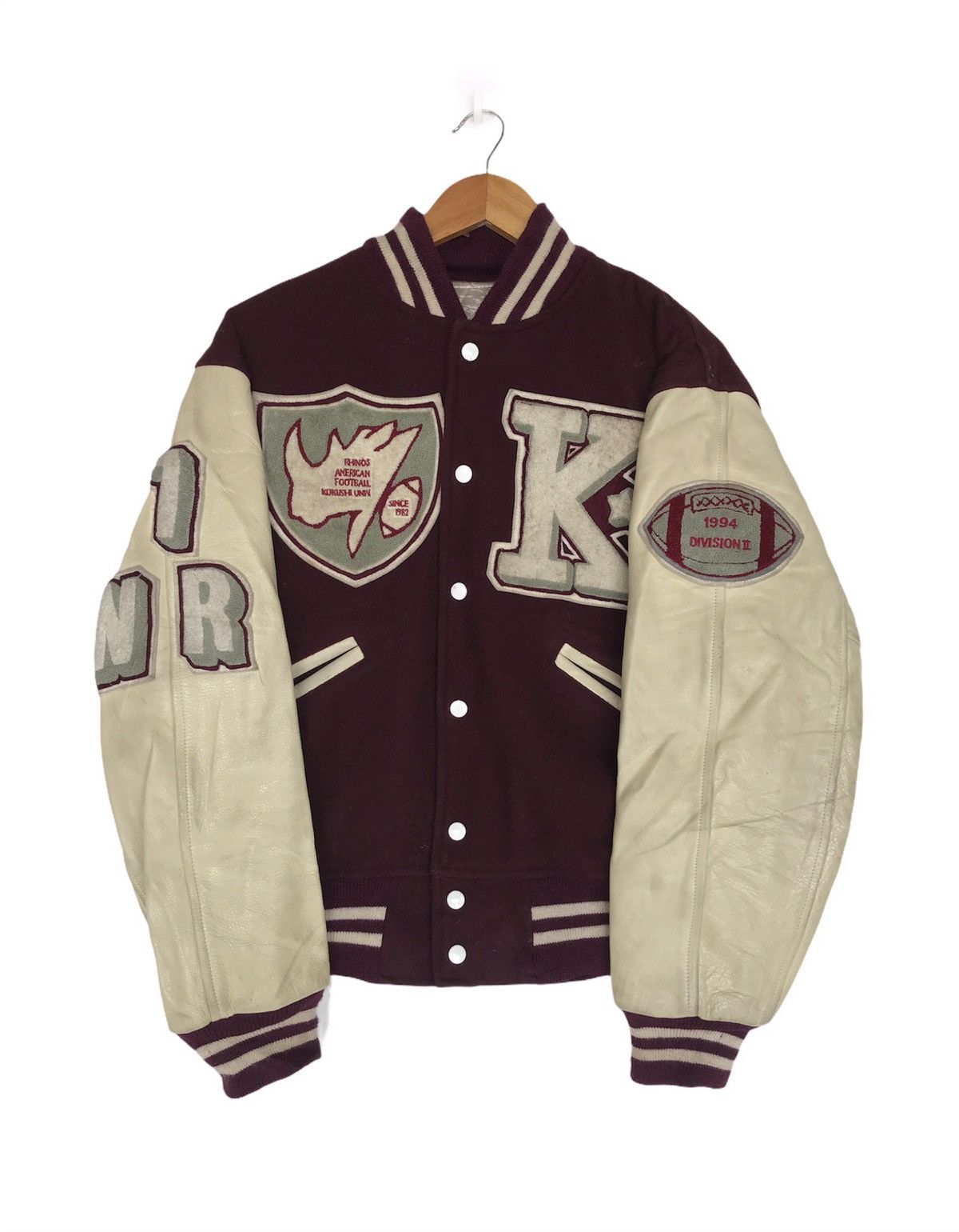 Vintage Vintage Rhinos American Football Leather Varsity Jacket