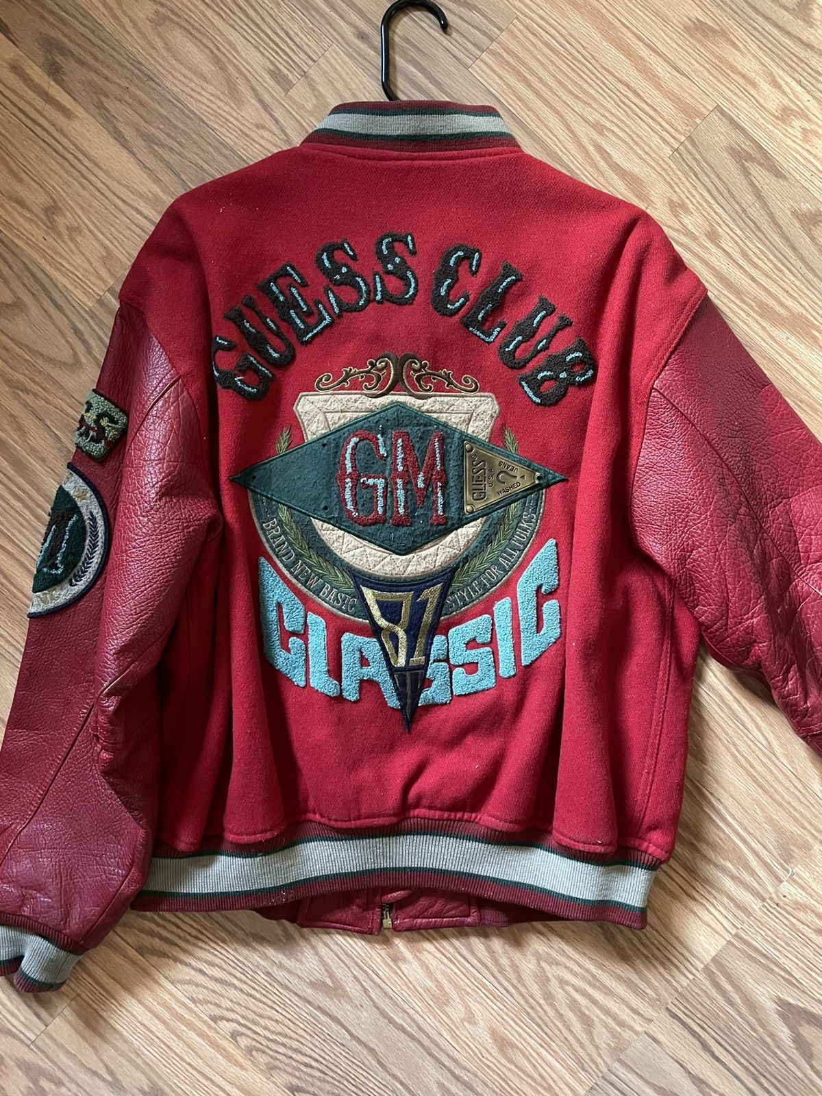 Guess Vintage VINTAGE GUESS Red Classic Leather Jacket Grailed