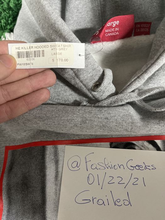 Supreme The killer x supreme hooded sweatshirt grey Large | Grailed