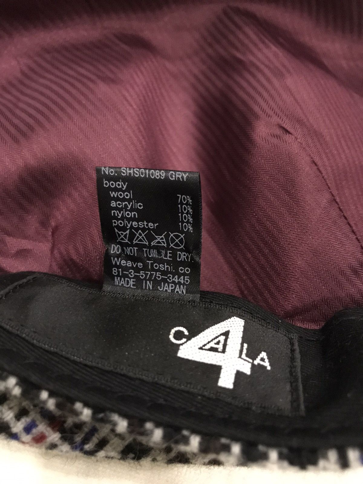 CA4LA CA4LA X PITFIELD WOOL MIX CHECKERED FLATCAP HAT JAPAN Size ONE SIZE - 7 Thumbnail