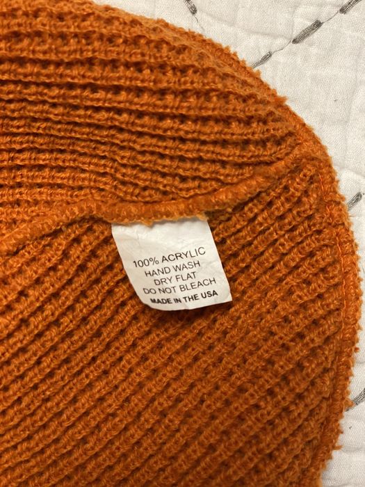 Waffle Knit Beanie - Orange