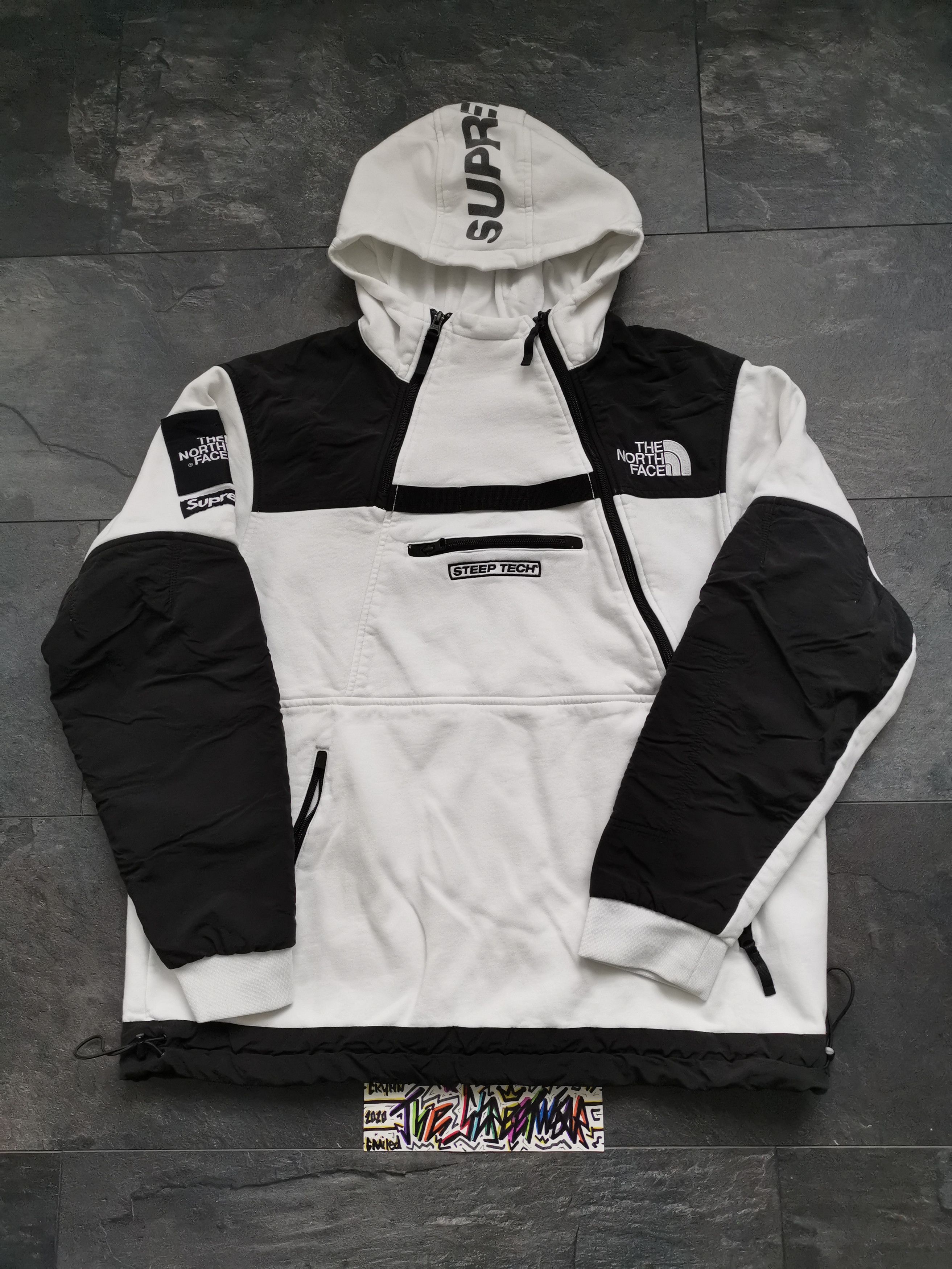 Supreme the north face steep tech hooded sweatshirt white deals