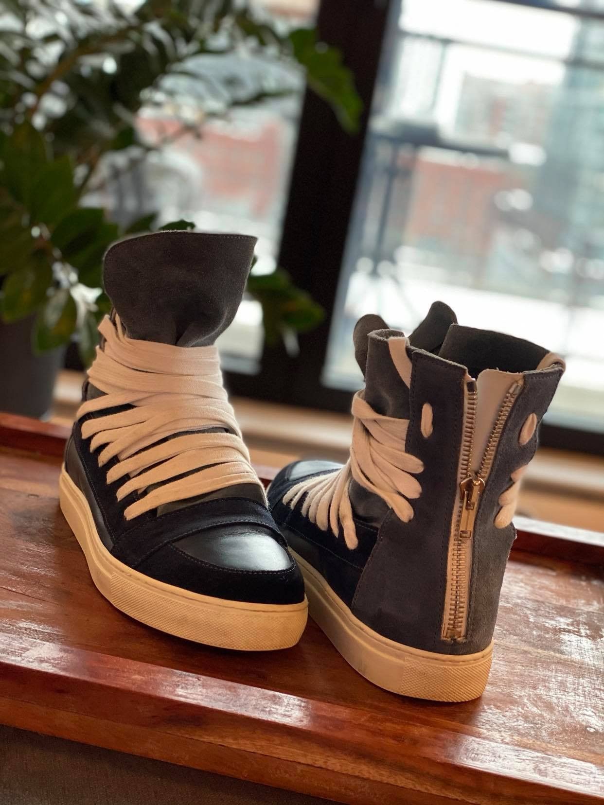 Kris Van Assche Multi Lace White croc embossed Leather High