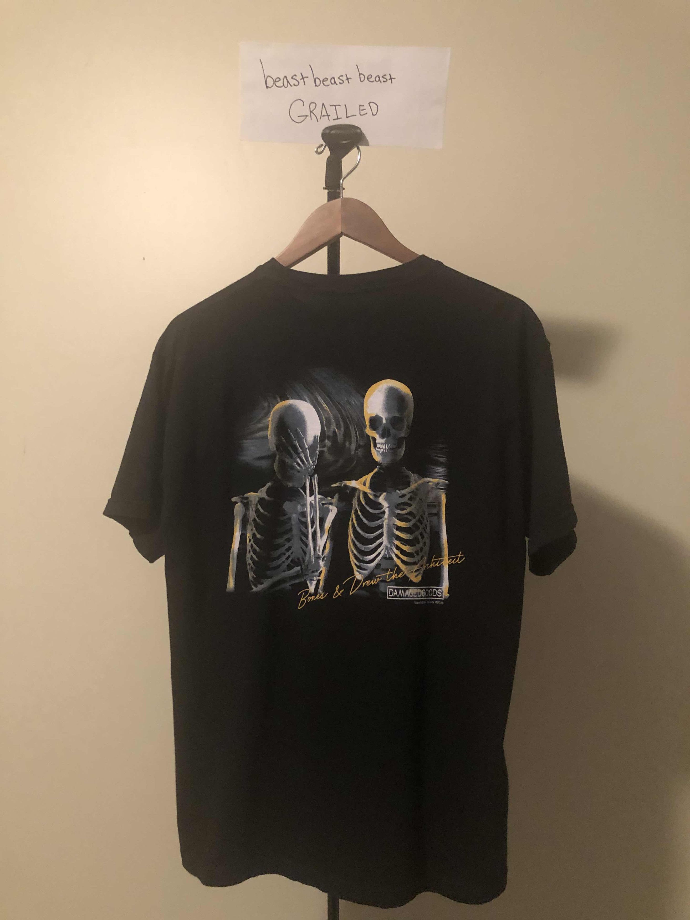 Bones × TeamSESH SESH Damaged Goods Skeletons Pocket Tee | Grailed