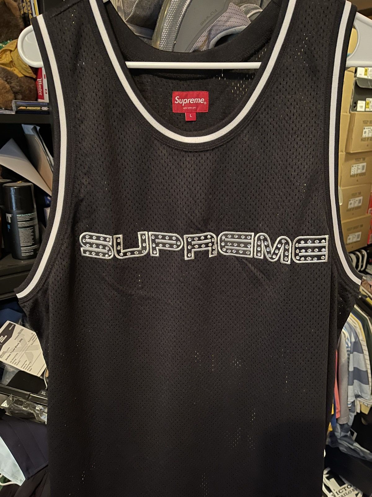 Supreme Rhinestone Basketball Jersey | Grailed