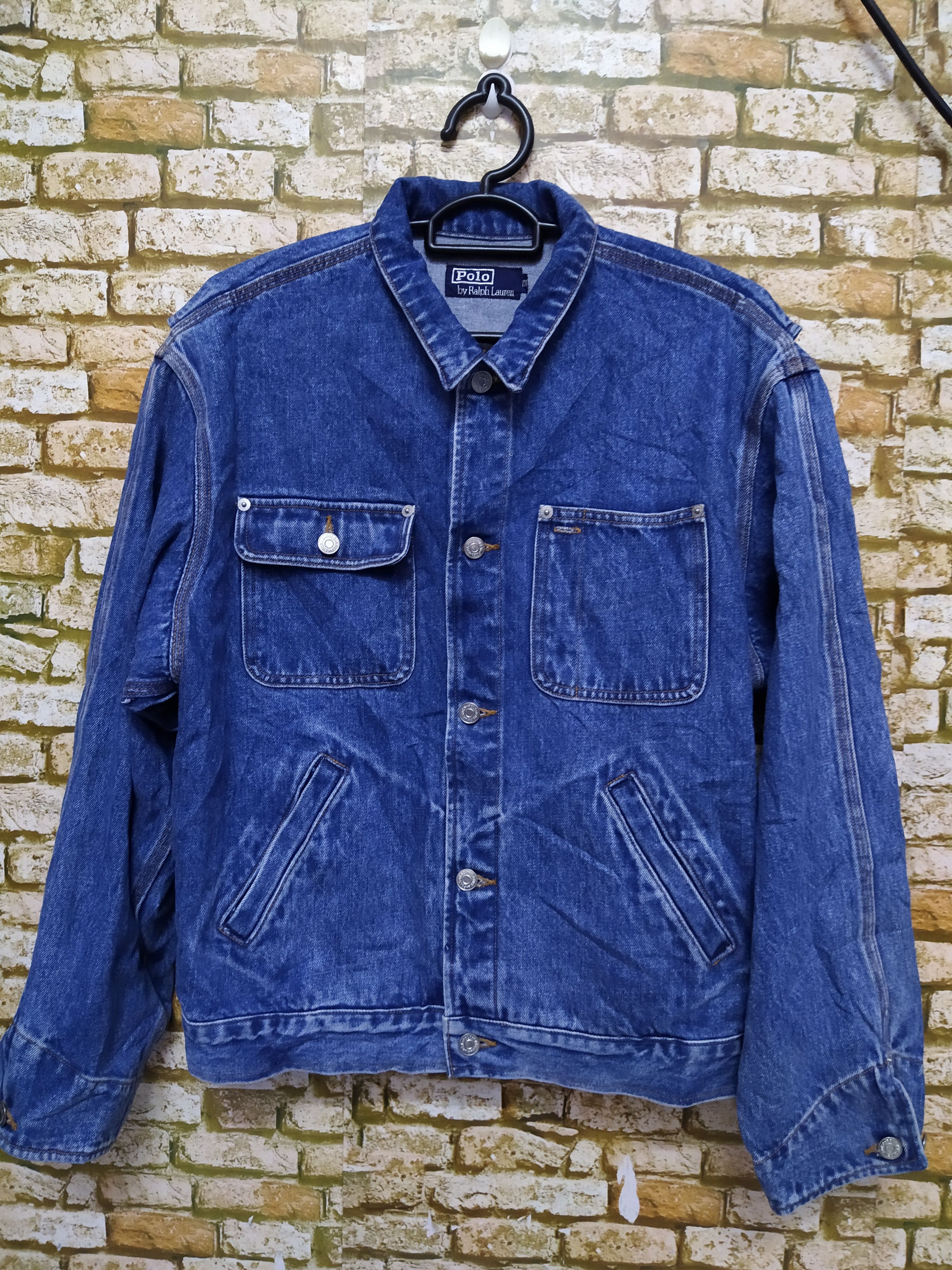 Polo Ralph Lauren 90s POLO SPORT RALPH LAUREN DENIM JACKET BIG FLAG (B828) Size US XL / EU 56 / 4 - 7 Thumbnail