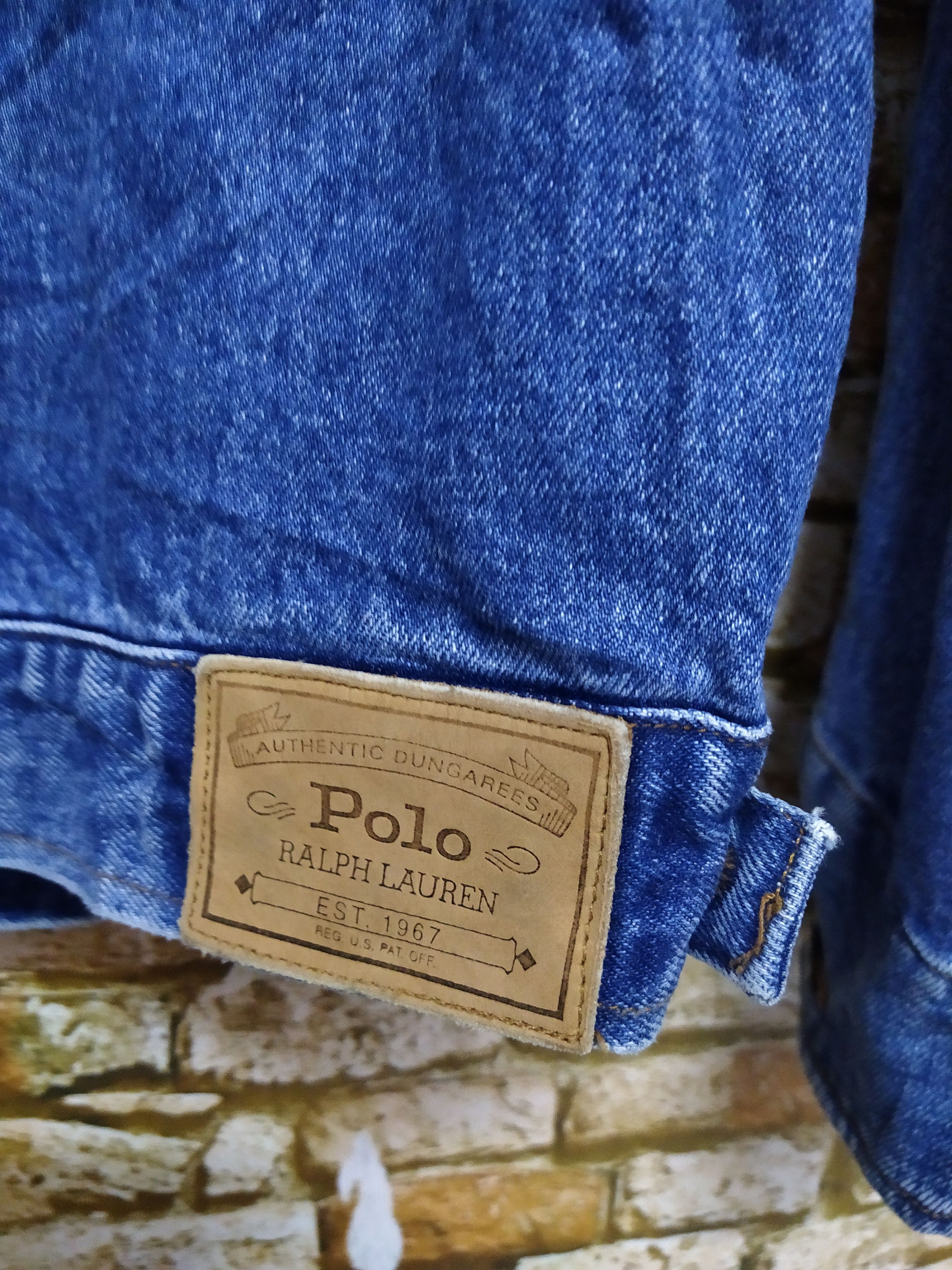 Polo Ralph Lauren 90s POLO SPORT RALPH LAUREN DENIM JACKET BIG FLAG (B828) Size US XL / EU 56 / 4 - 4 Thumbnail