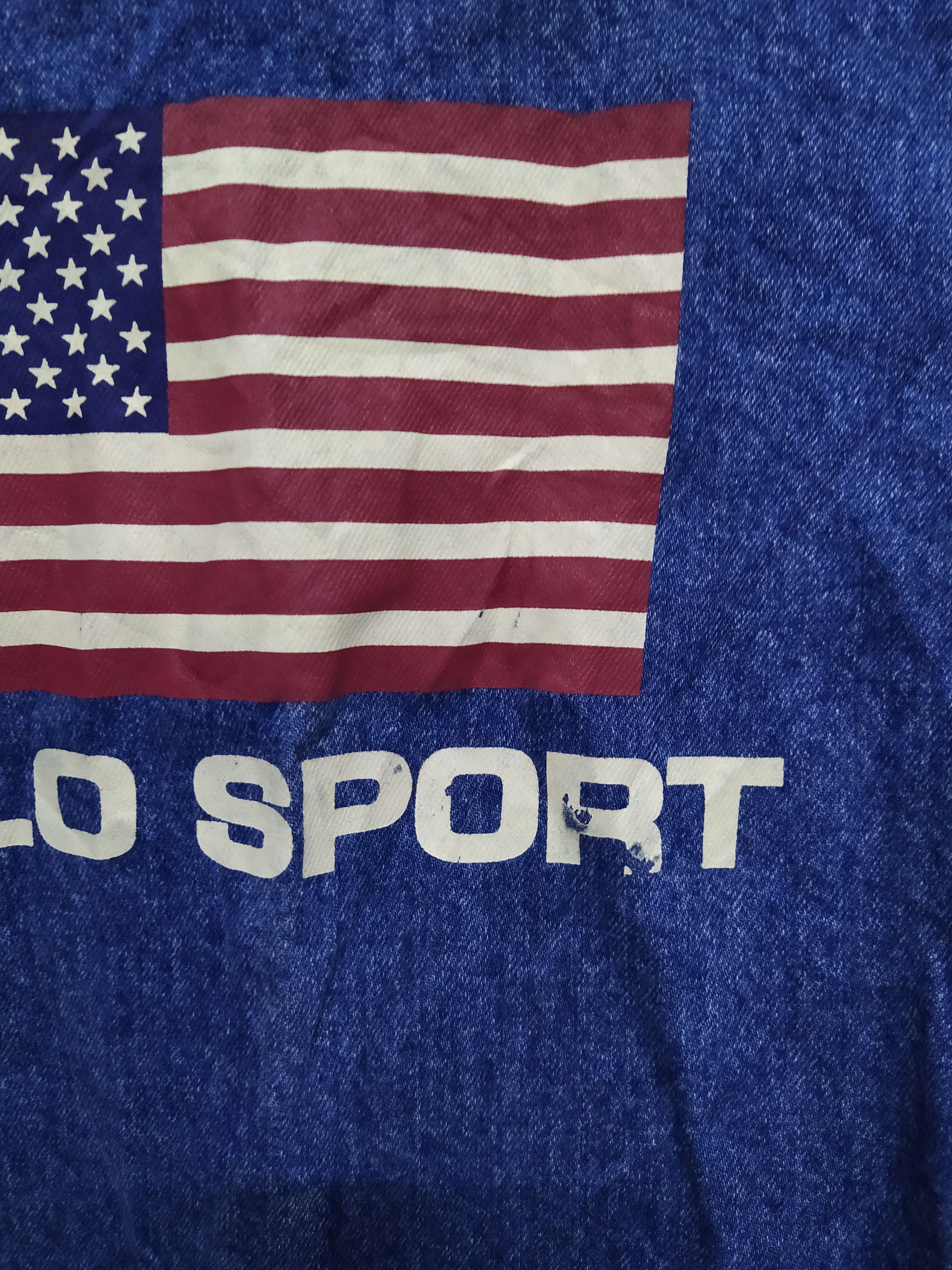 Polo Ralph Lauren 90s POLO SPORT RALPH LAUREN DENIM JACKET BIG FLAG (B828) Size US XL / EU 56 / 4 - 2 Thumbnail