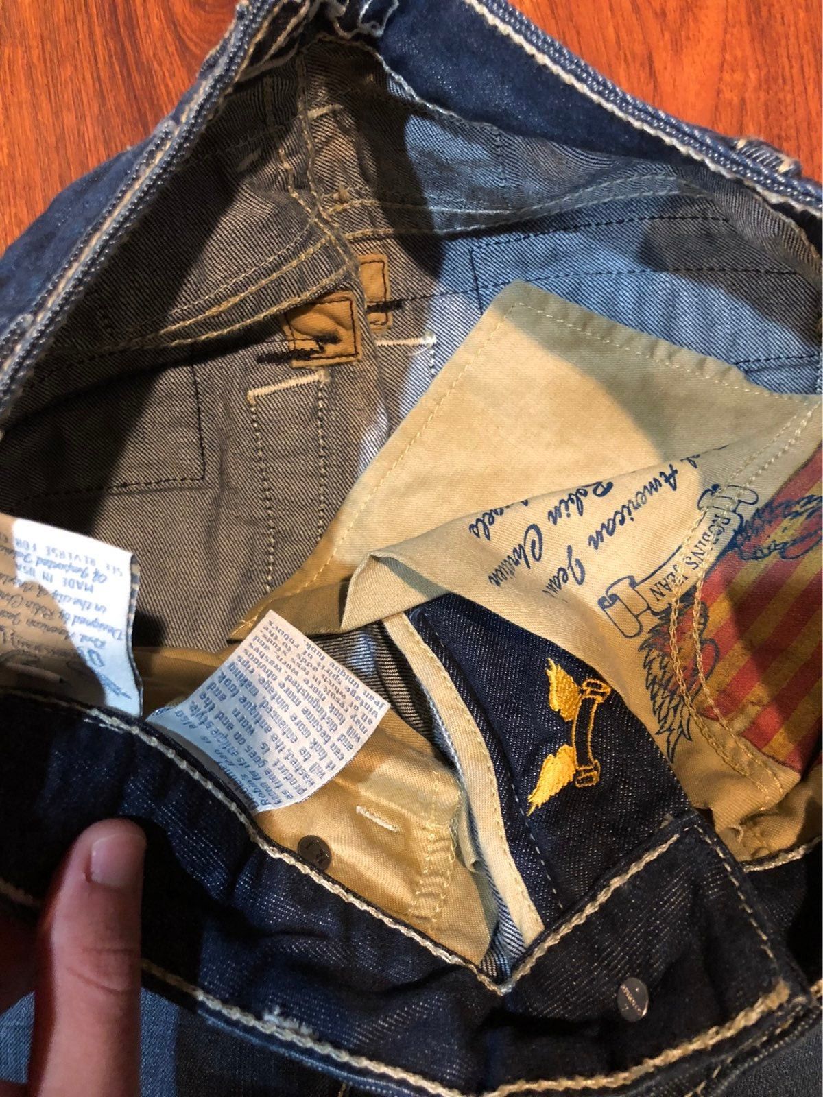 NEW ROBINS JEANS LONG POCKET BLUE SZ 28