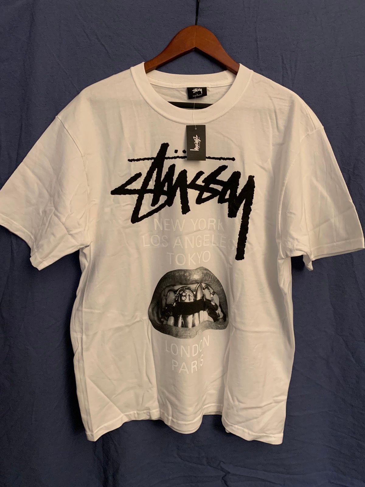 Stüssy Stussy x Rick Owens World Tour Collection T-shirt Graphic Print  T-Shirt w/ Tags - White T-Shirts, Clothing - WSTUY20912