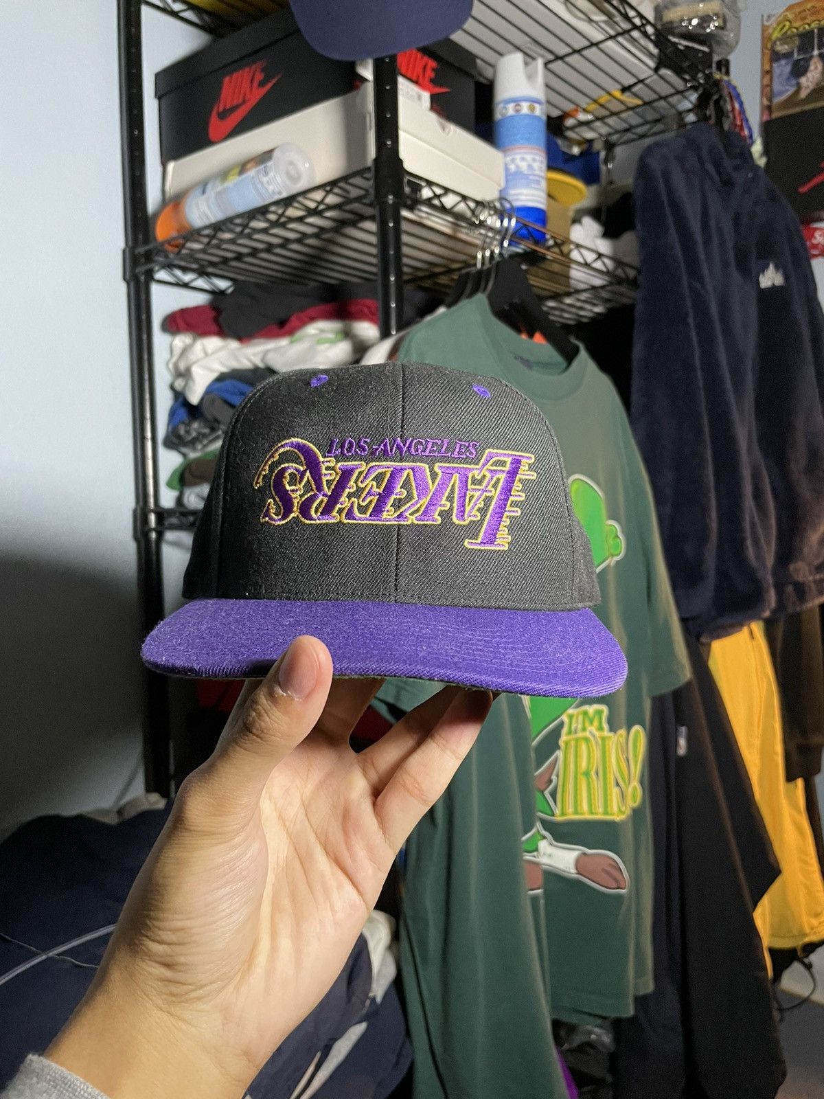 NBA × Uniform Studios Uniform Studios Lakers Snapback Hat Black/ Purple Size ONE SIZE - 1 Thumbnail