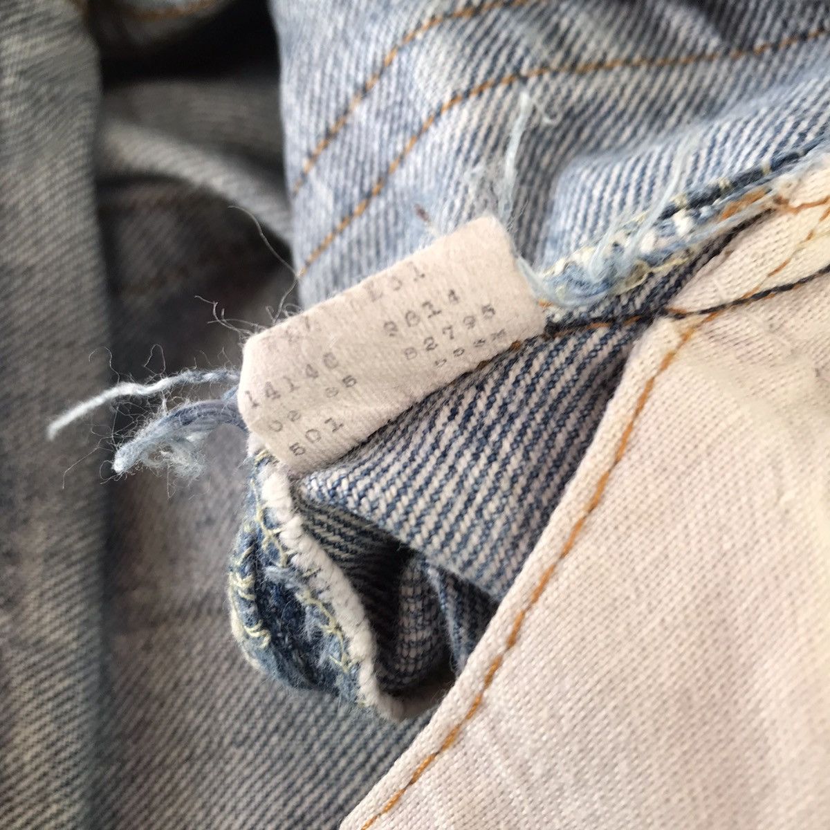 Levi's Gnotium X Levis 501 Distressed Denim Vintage Limited madeUSA Size US 27 - 23 Thumbnail