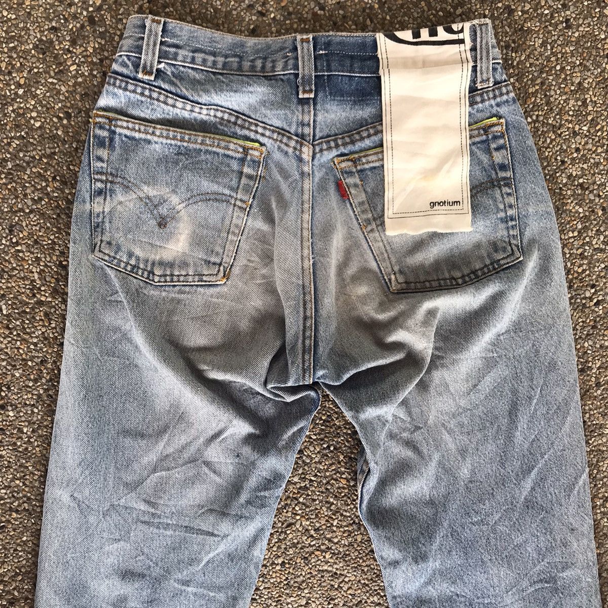 Levi's Gnotium X Levis 501 Distressed Denim Vintage Limited madeUSA Size US 27 - 2 Thumbnail