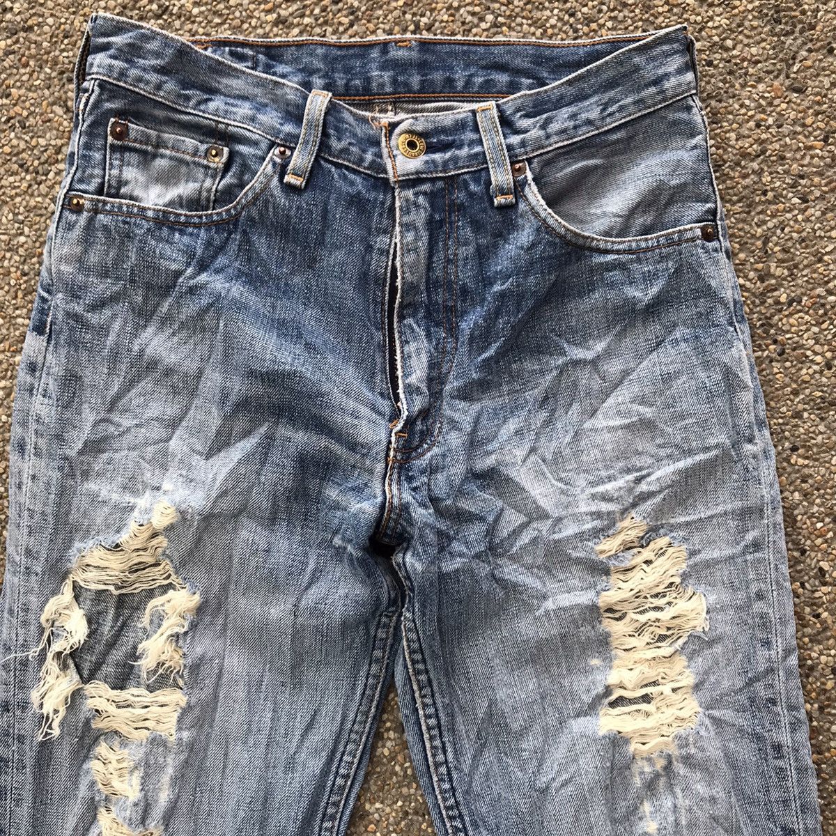 Levi's Vintage Levis 502 Distressed Denim Jeans Made in Japan Size US 29 - 5 Thumbnail