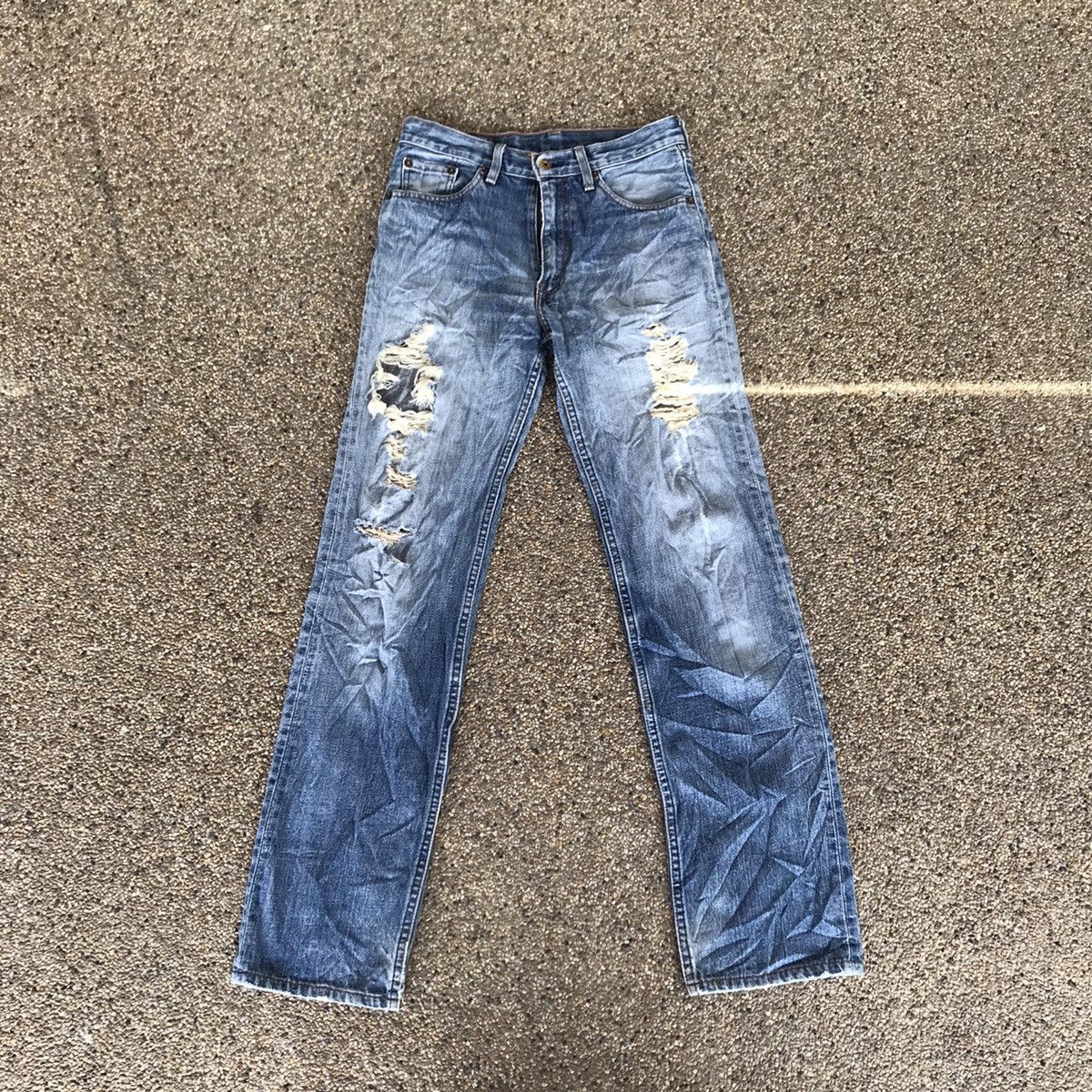 Levi's Vintage Levis 502 Distressed Denim Jeans Made in Japan Size US 29 - 3 Thumbnail