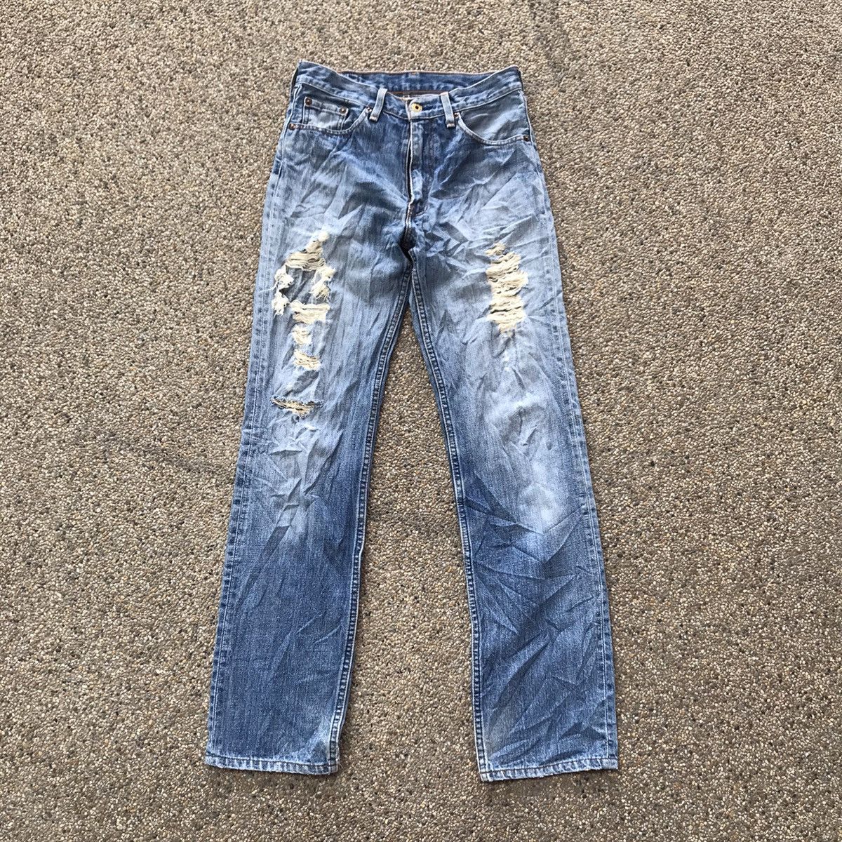 Levi's Vintage Levis 502 Distressed Denim Jeans Made in Japan Size US 29 - 2 Thumbnail