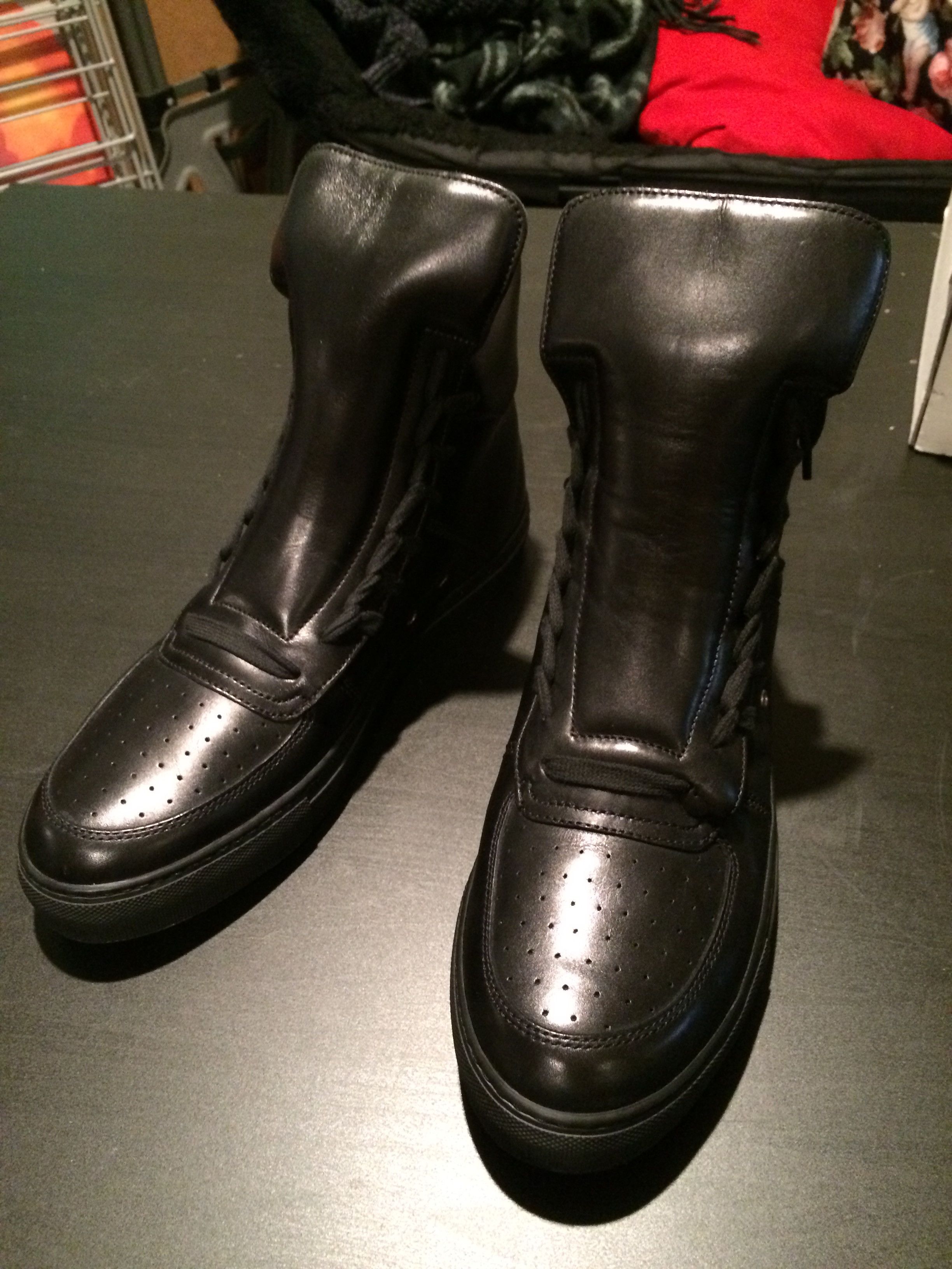 Kris Van Assche Kris Van Assche Side Laced Leather High Top Sneaker black 42 Size US 9 / EU 42 - 4 Thumbnail
