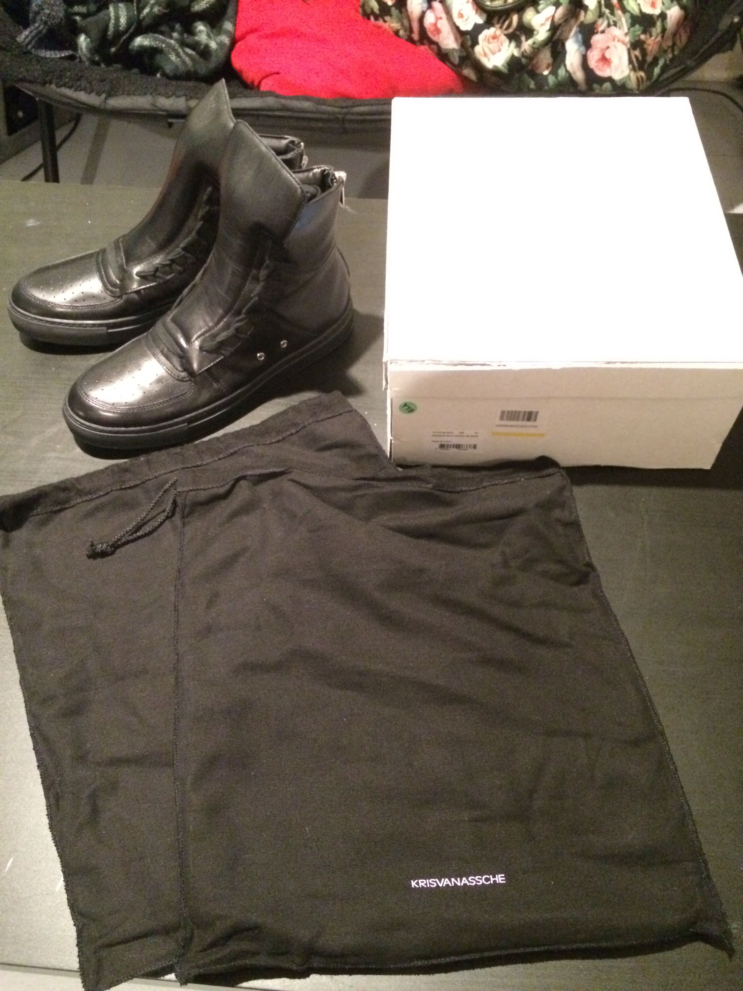 Kris Van Assche Kris Van Assche Side Laced Leather High Top Sneaker black 42 Size US 9 / EU 42 - 1 Thumbnail