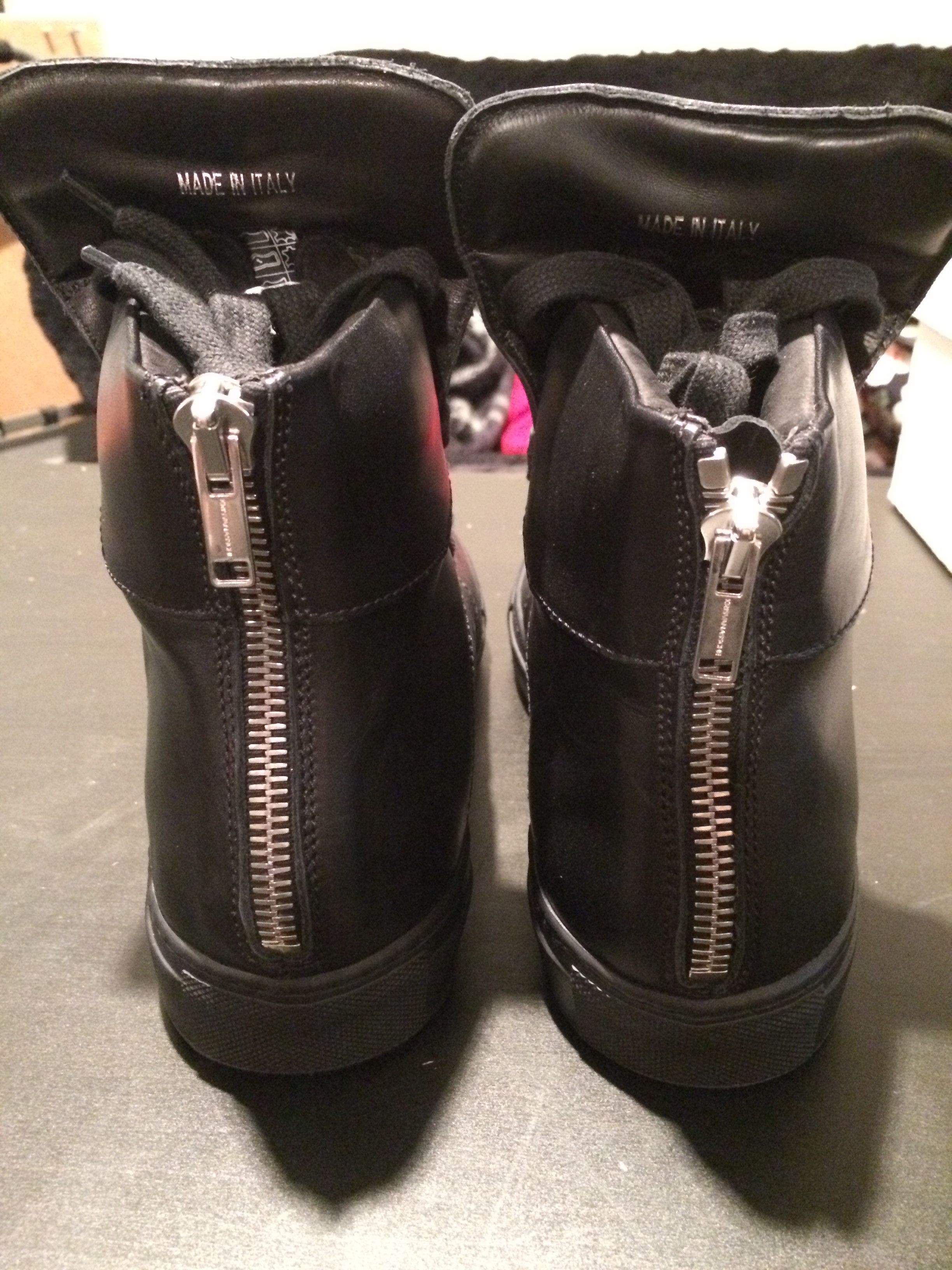 Kris Van Assche Kris Van Assche Side Laced Leather High Top Sneaker black 42 Size US 9 / EU 42 - 2 Thumbnail