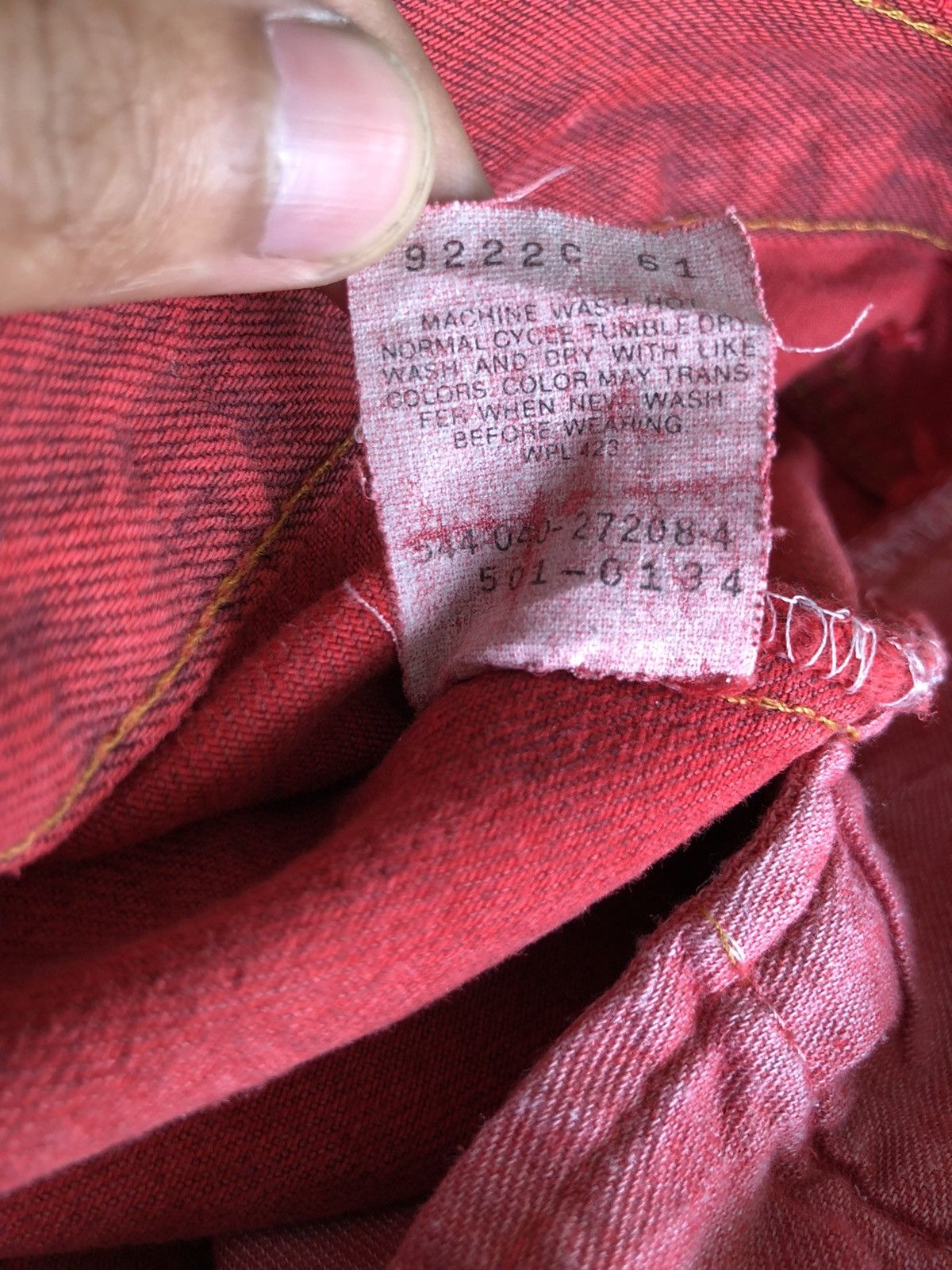 Levi's Vintage Clothing RARE🔥80s Levis 501 🇺🇸 Grunge Kurt Cobain Red Denim Size US 33 - 10 Thumbnail