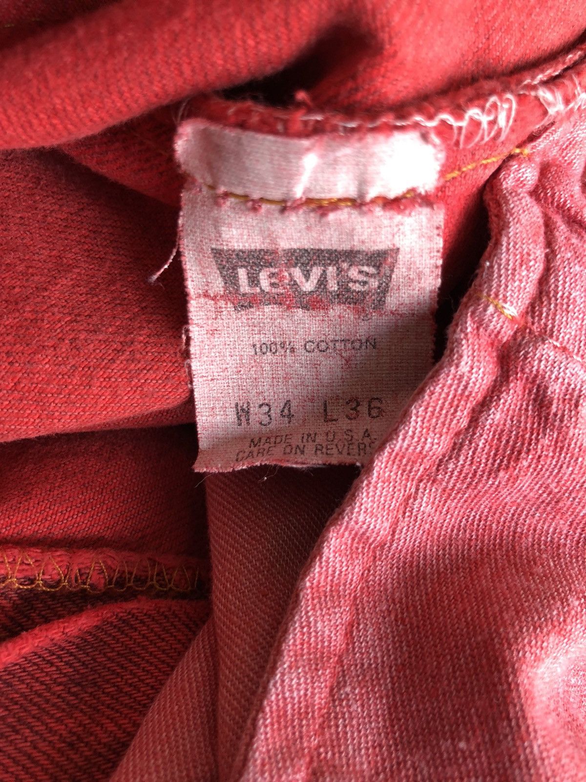 Levi's Vintage Clothing RARE🔥80s Levis 501 🇺🇸 Grunge Kurt Cobain Red Denim Size US 33 - 9 Thumbnail
